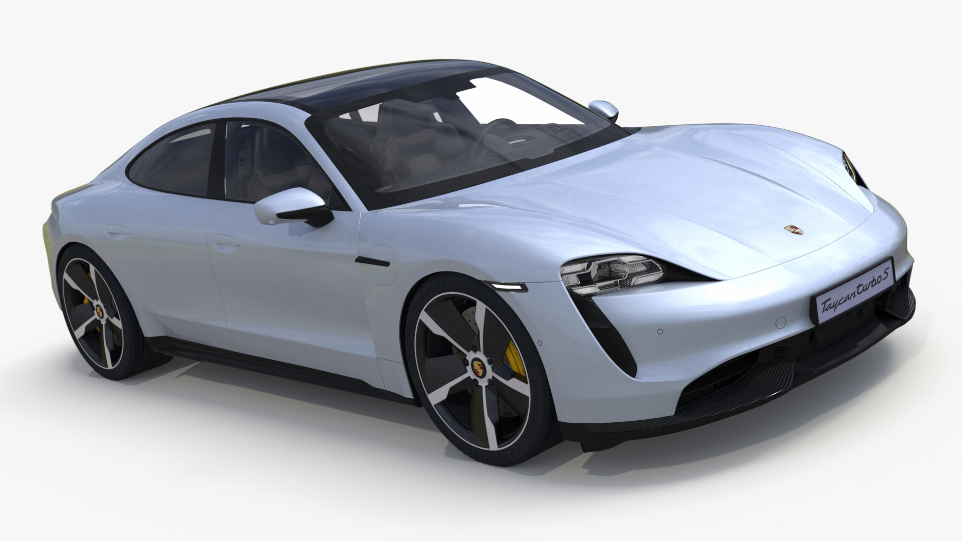 3D model Porsche Taycan Turbo S 2020 Silver Simplified