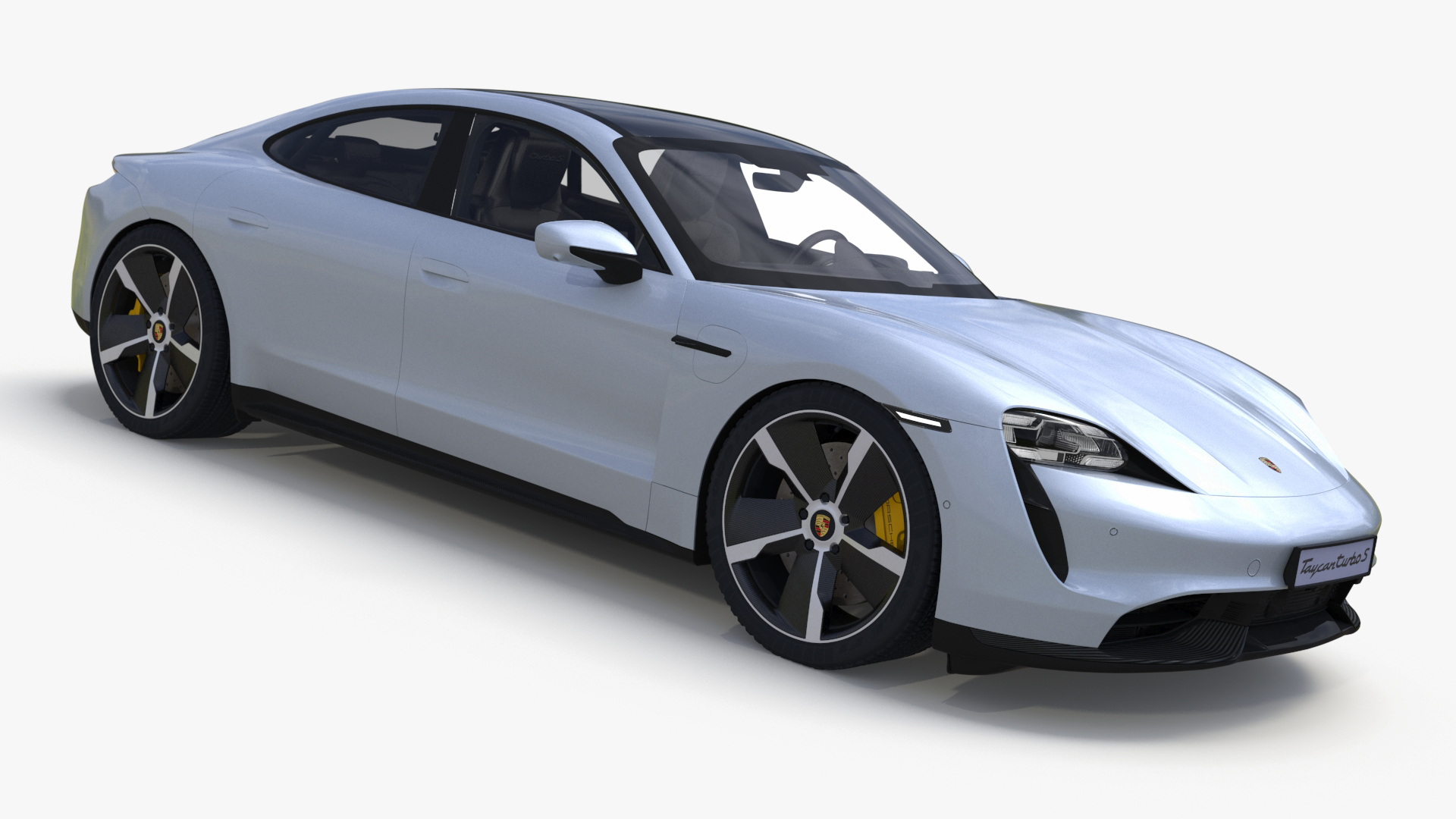 3D model Porsche Taycan Turbo S 2020 Silver Simplified