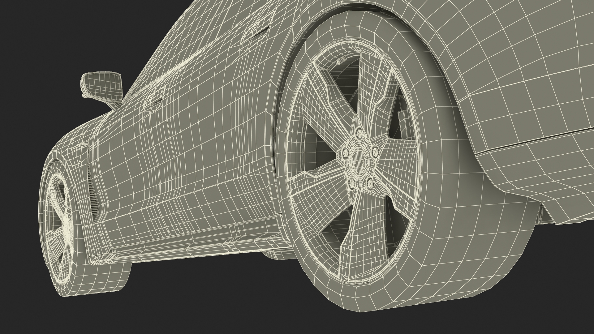 3D model Porsche Taycan Turbo S 2020 Silver Simplified
