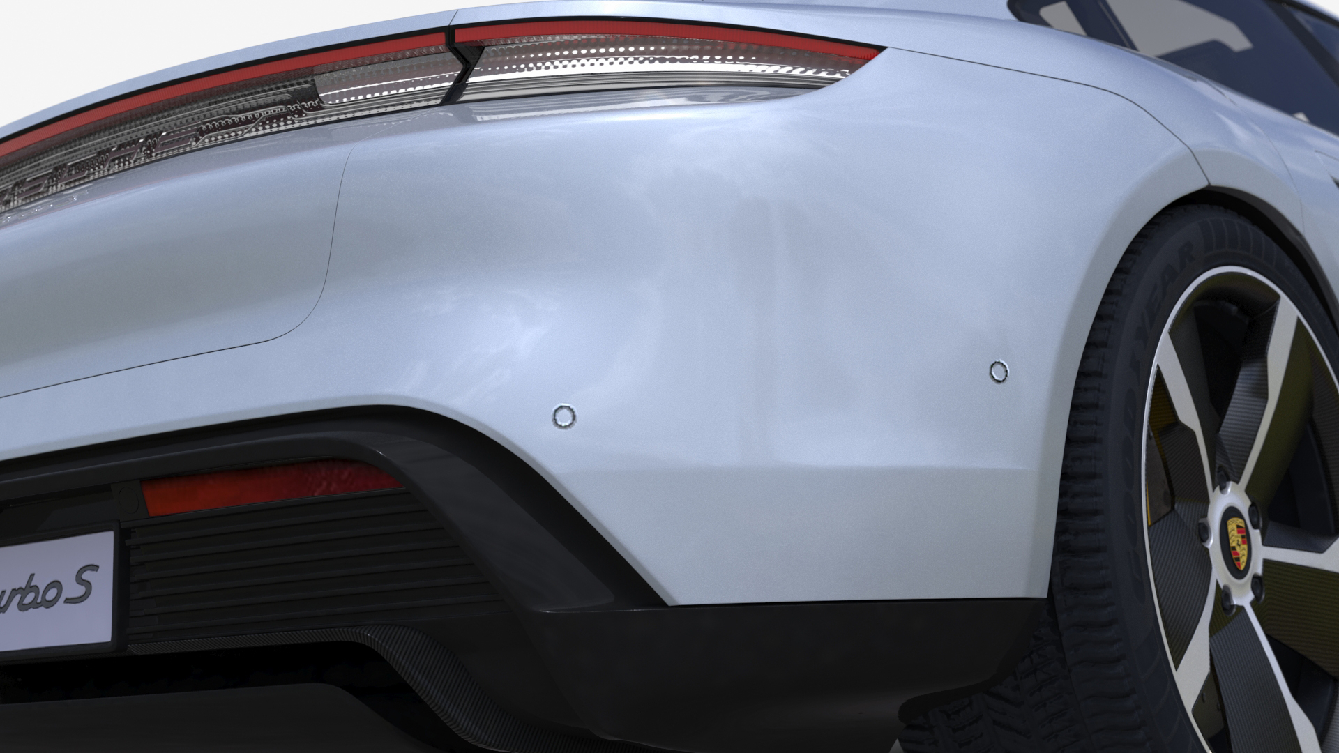 3D model Porsche Taycan Turbo S 2020 Silver Simplified