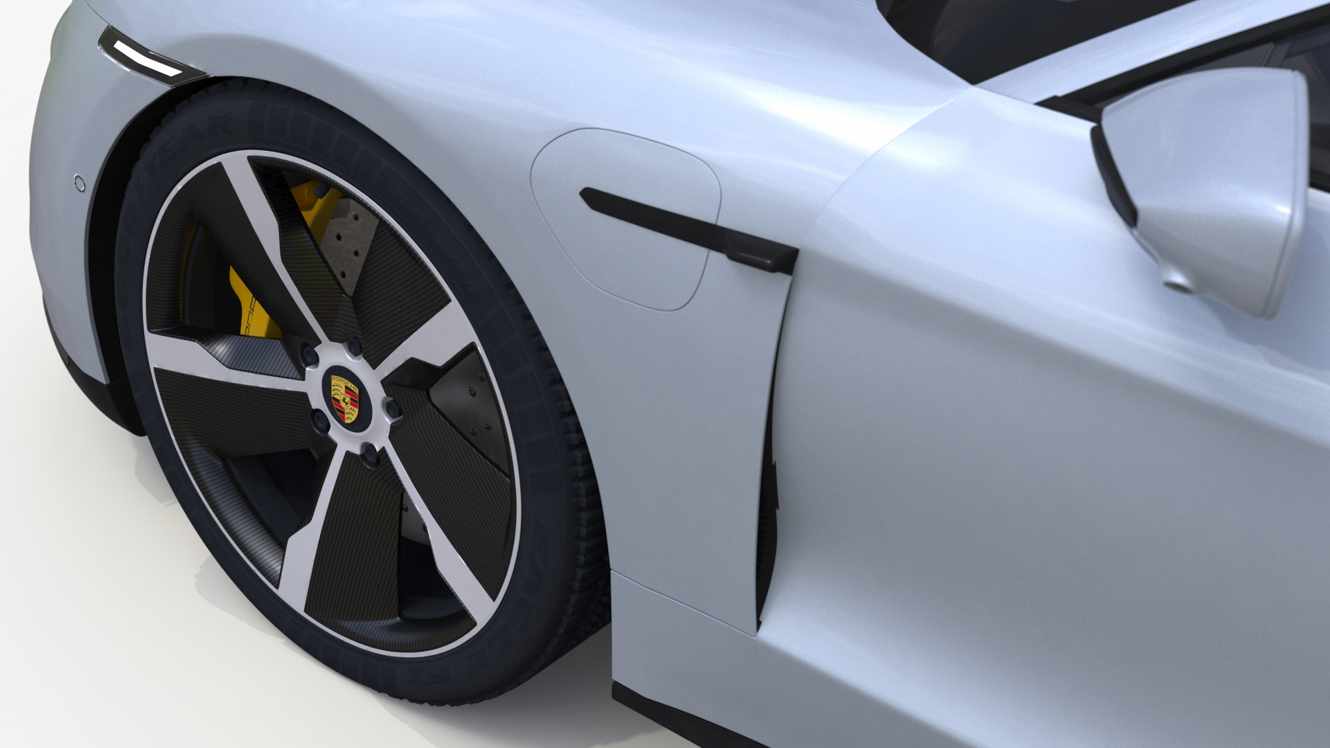 3D model Porsche Taycan Turbo S 2020 Silver Simplified