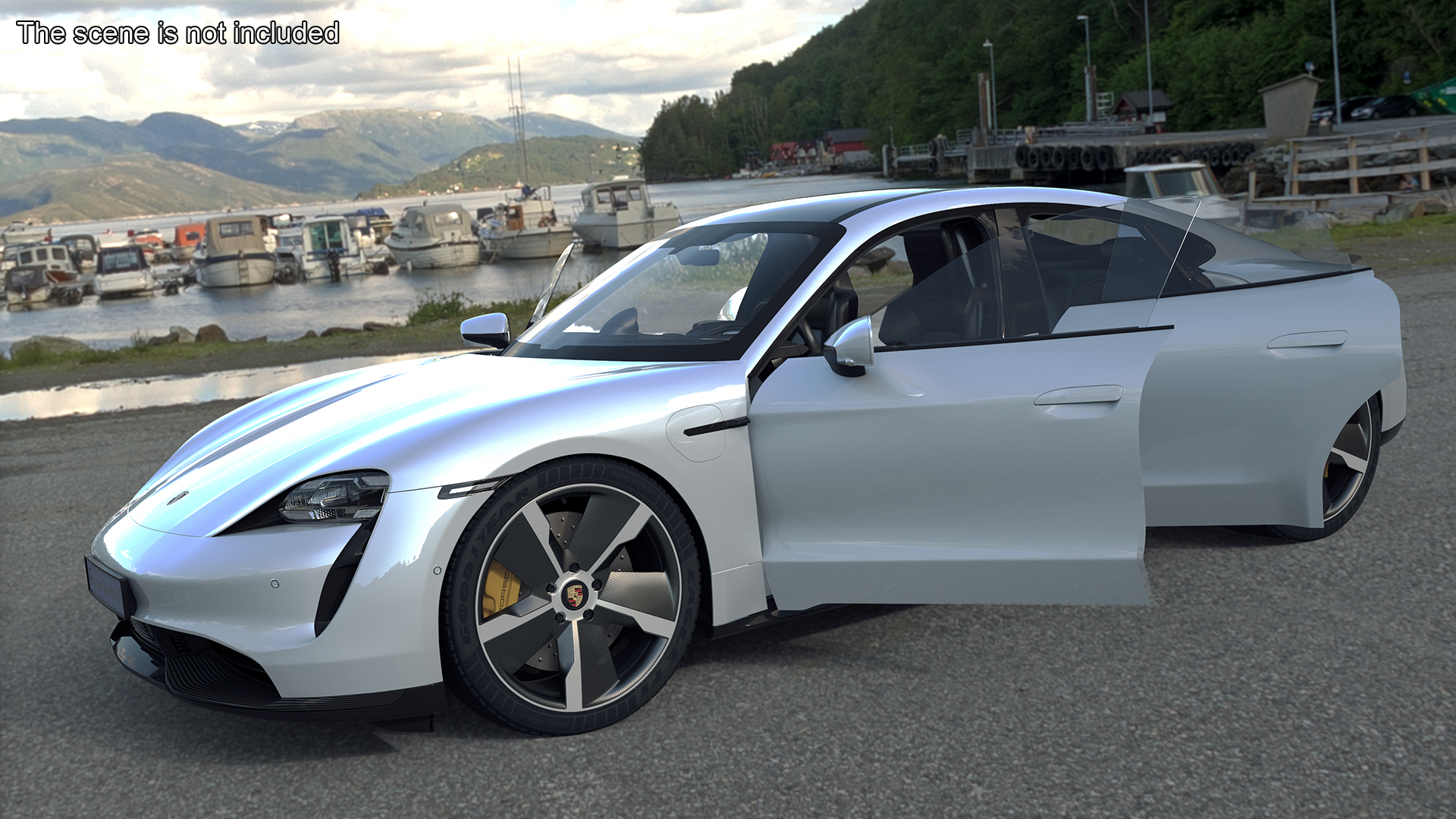 3D model Porsche Taycan Turbo S 2020 Silver Simplified