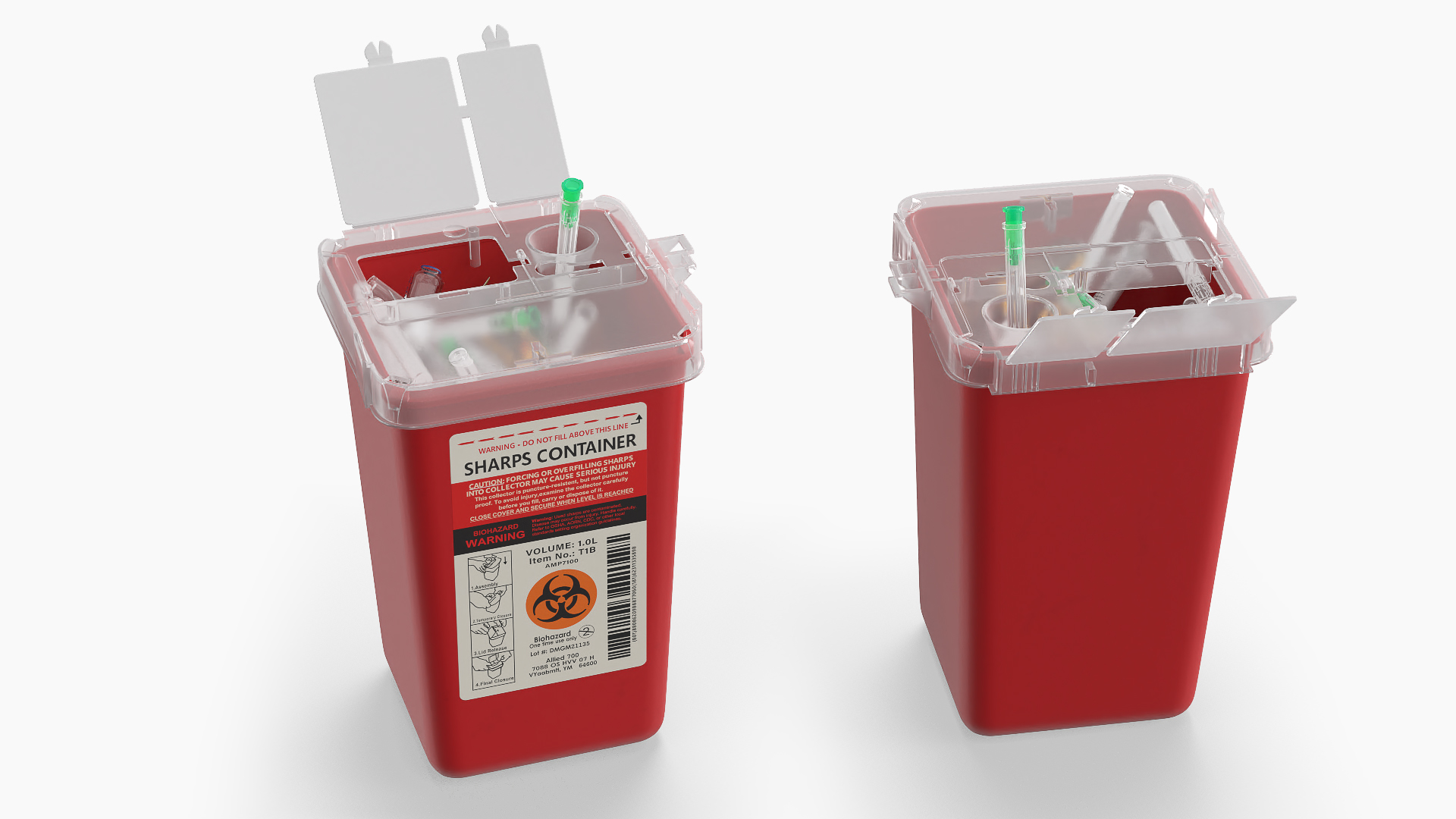 Biohazard Medical Container with Sharps 3D model