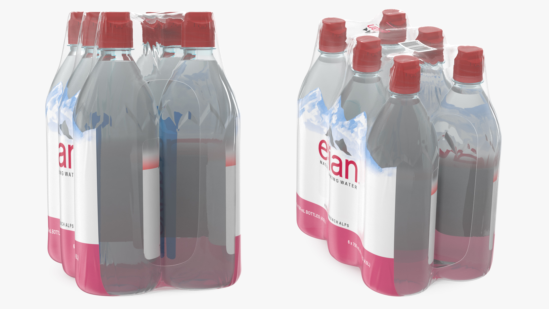 Evian Mineral Water 750ml 6 Bottle Pack 3D model