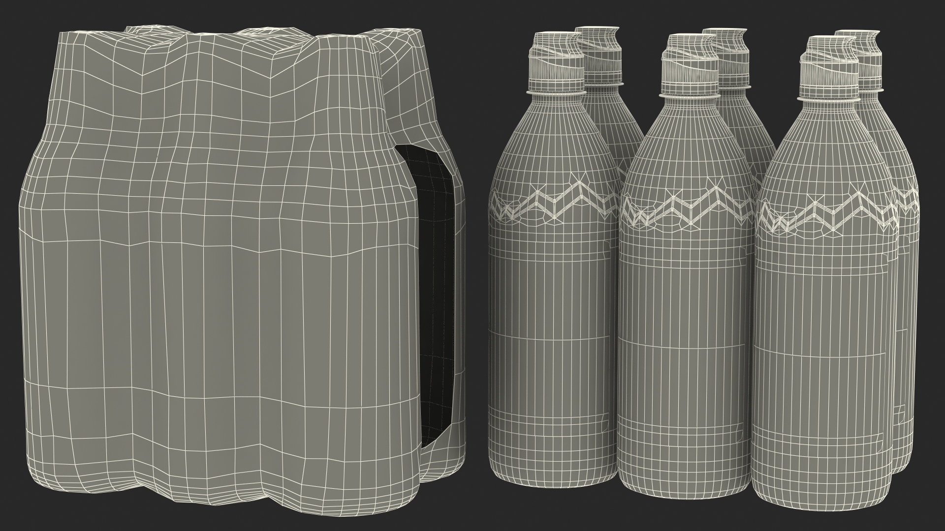 Evian Mineral Water 750ml 6 Bottle Pack 3D model