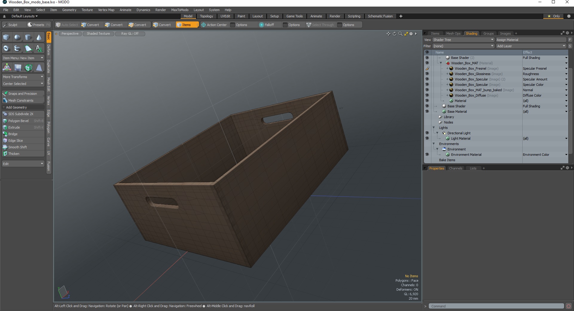 3D model Wooden Box