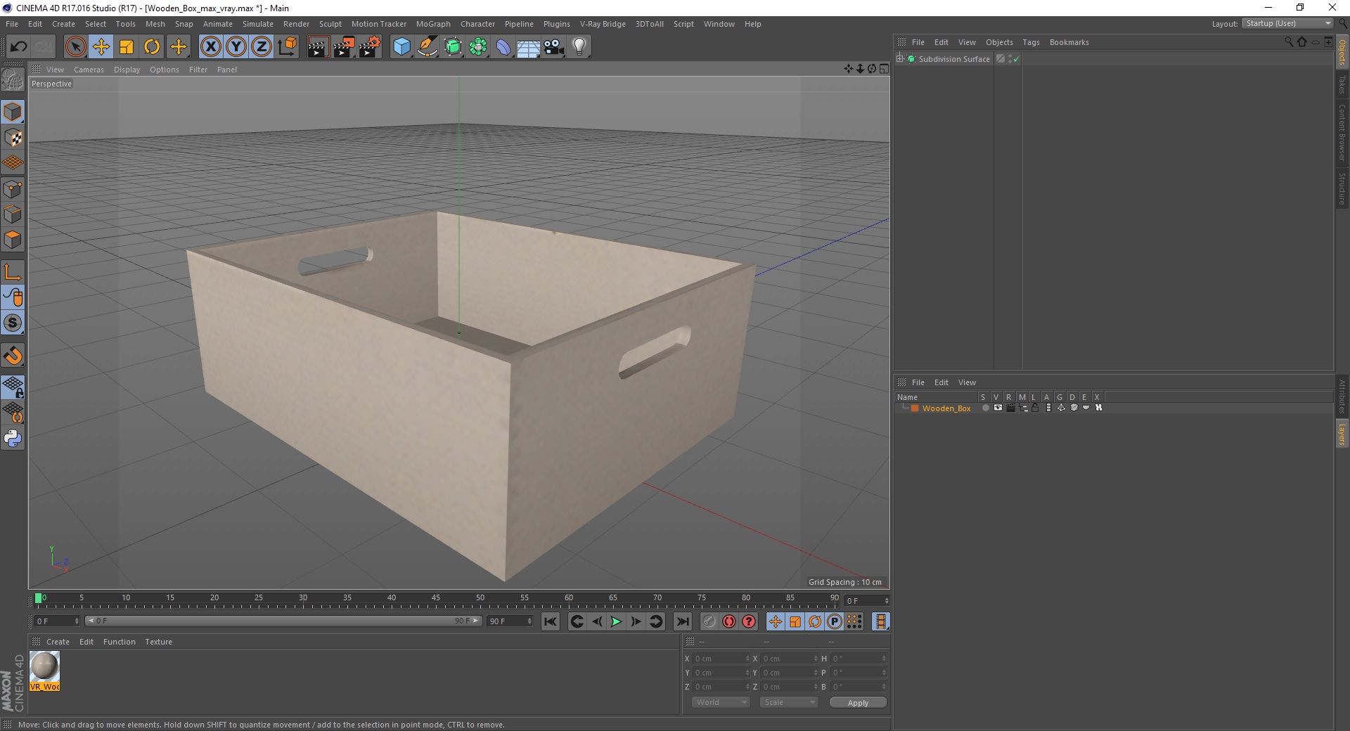 3D model Wooden Box