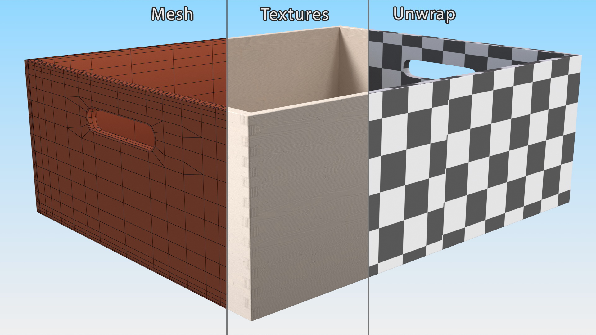 3D model Wooden Box