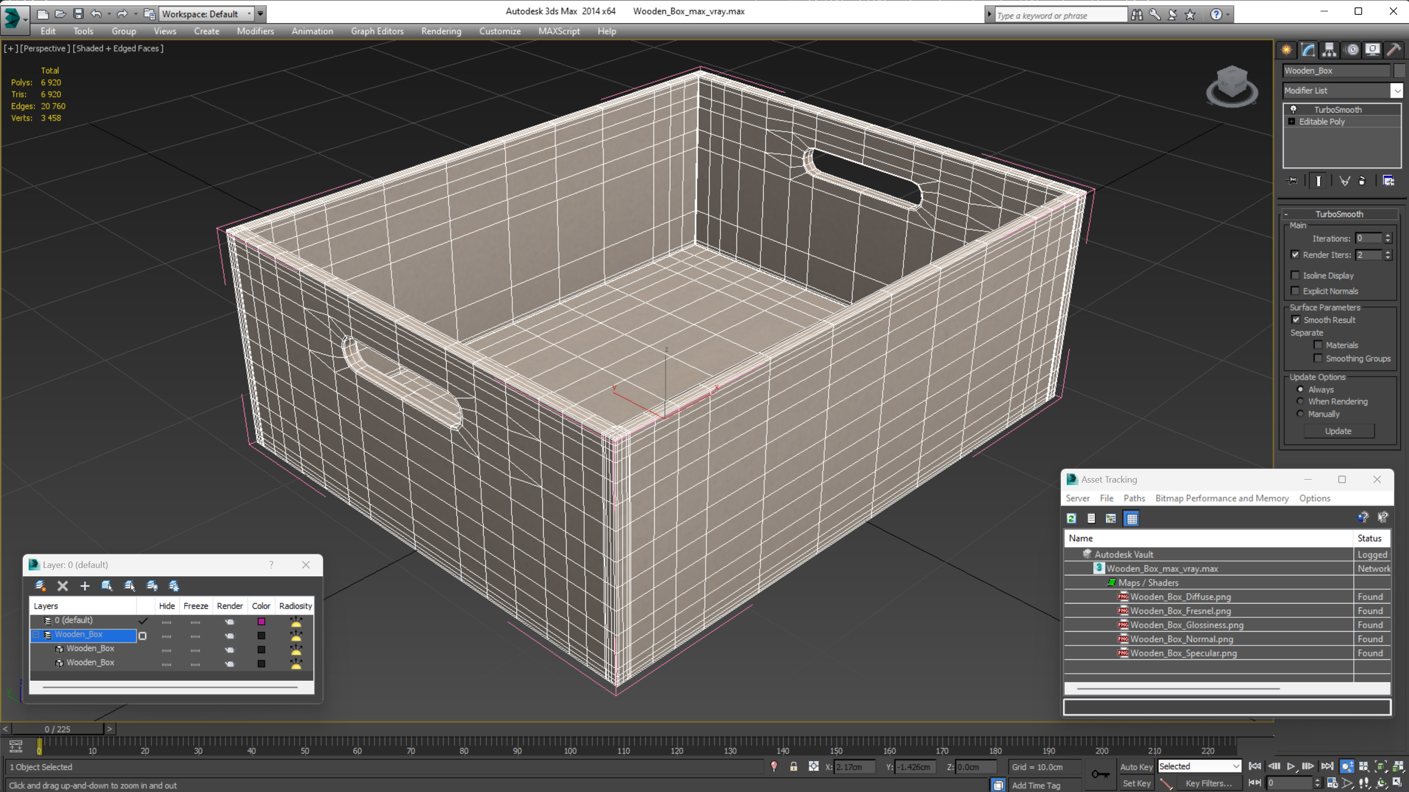 3D model Wooden Box
