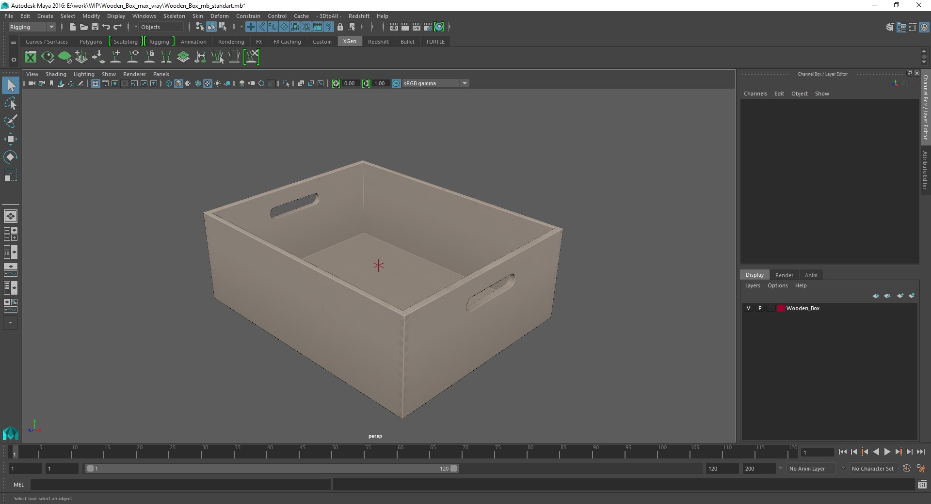 3D model Wooden Box