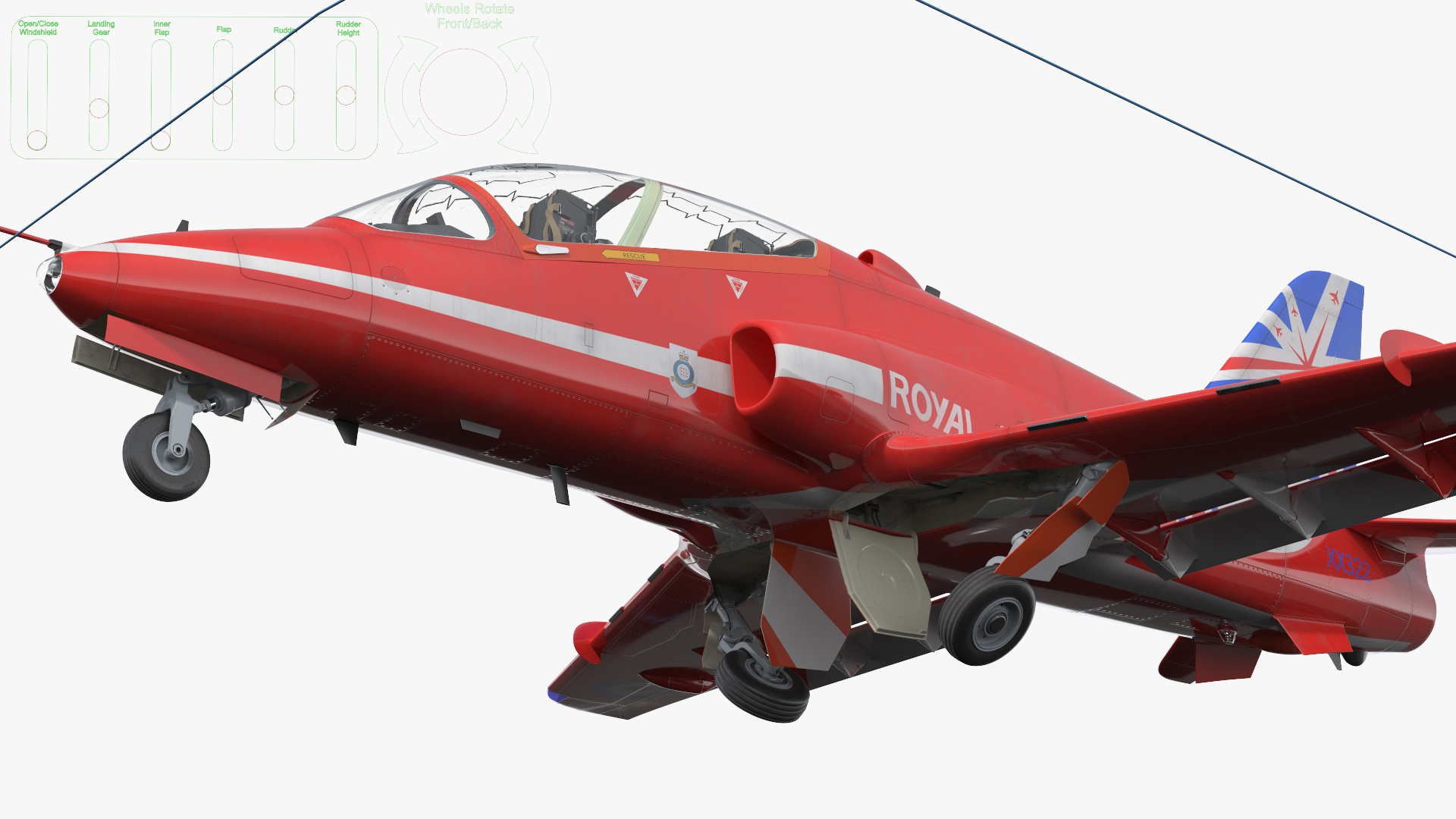 BAE Systems Hawk T1 Aerobatic Jet Red Rigged