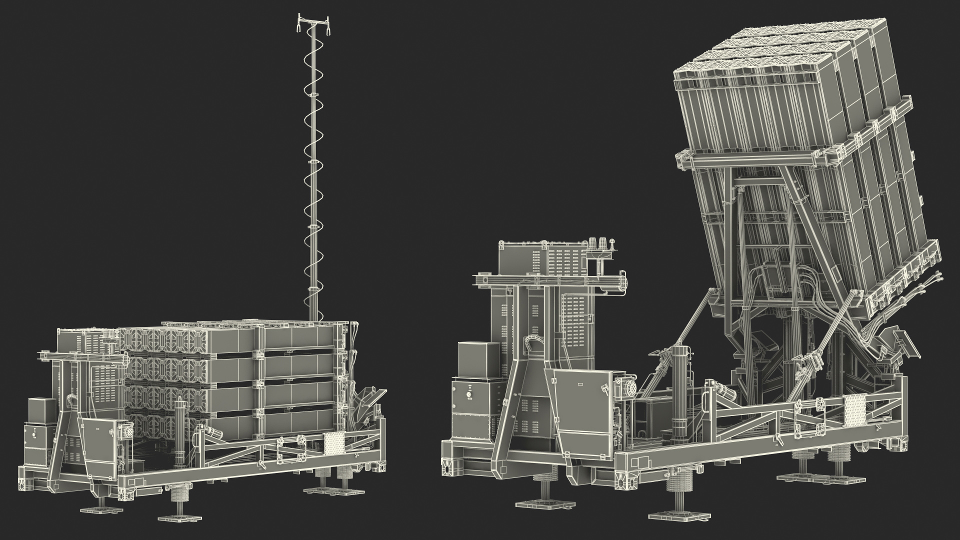 3D Iron Dome Air Defense Batteries Rigged model