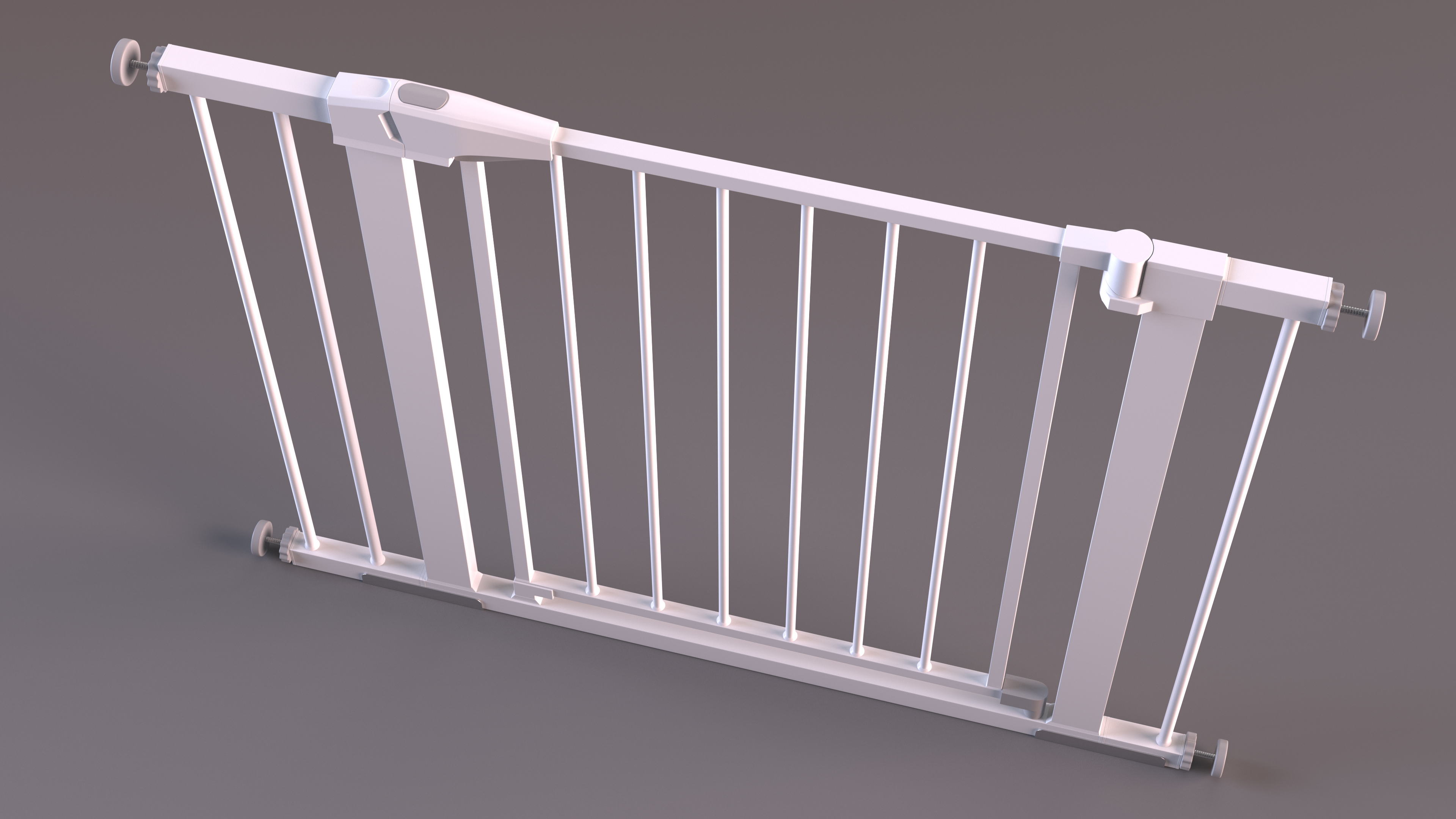 Metal Baby Gate with White Plastic Pattern 3D