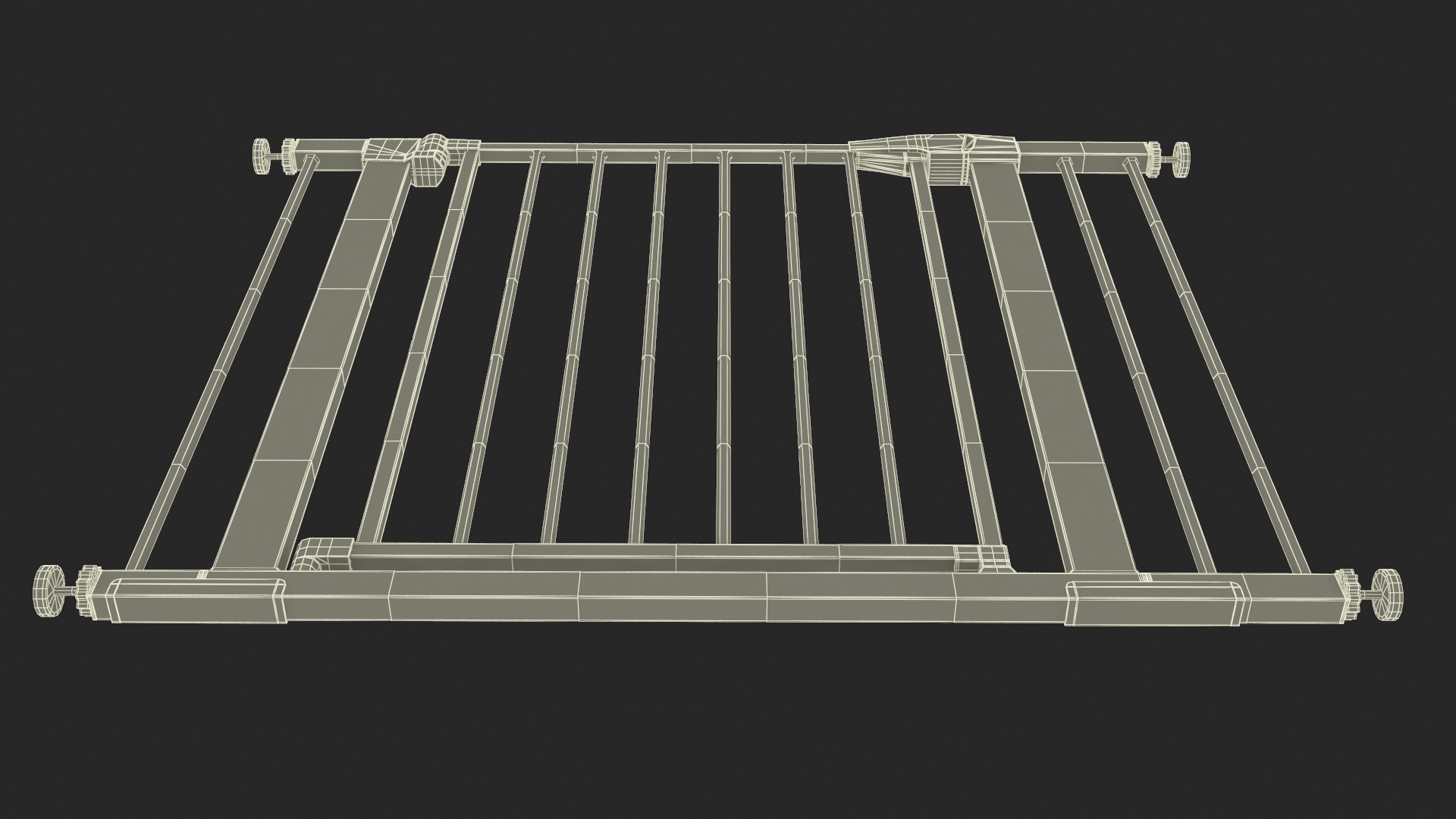 Metal Baby Gate with White Plastic Pattern 3D