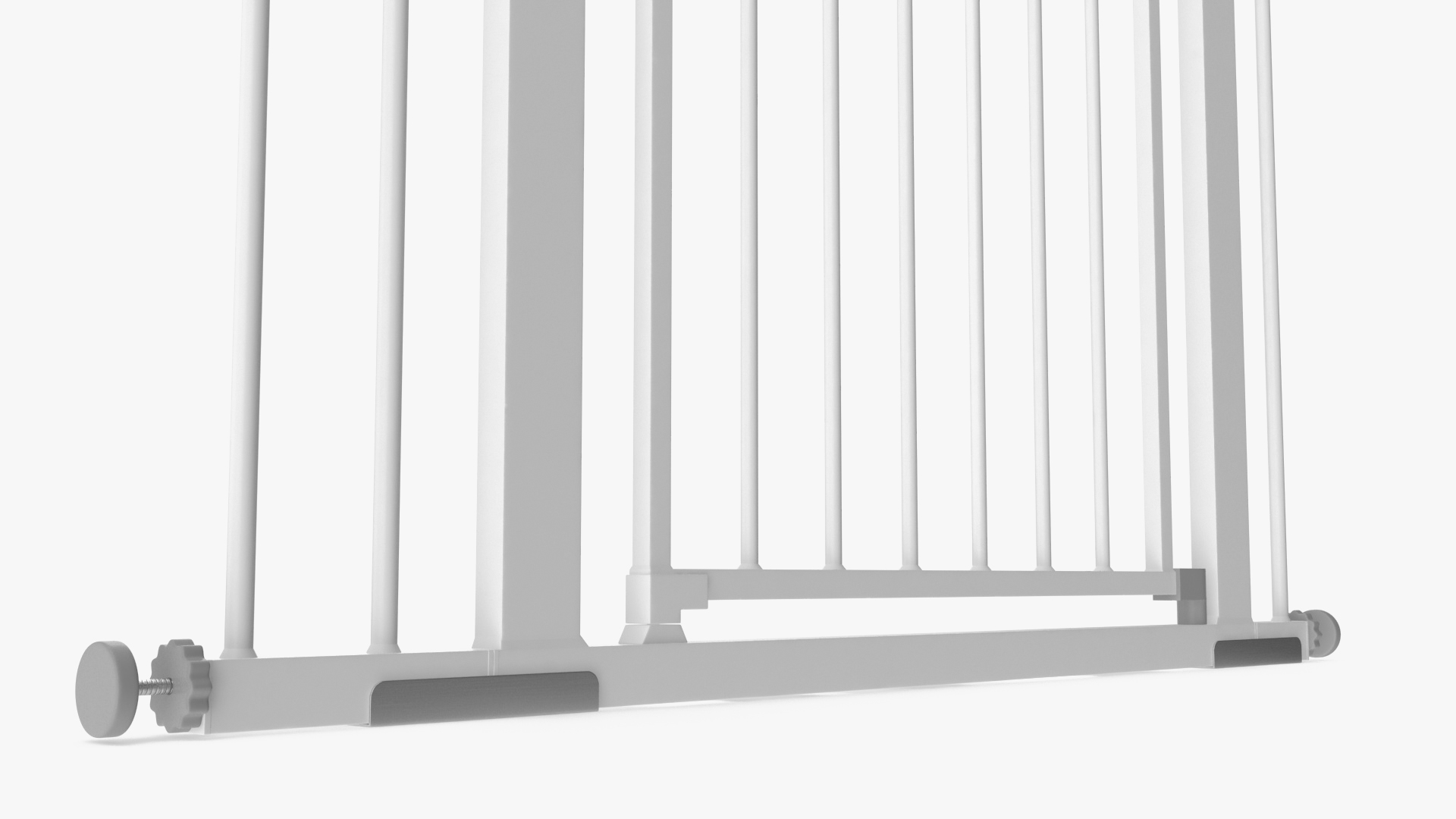 Metal Baby Gate with White Plastic Pattern 3D
