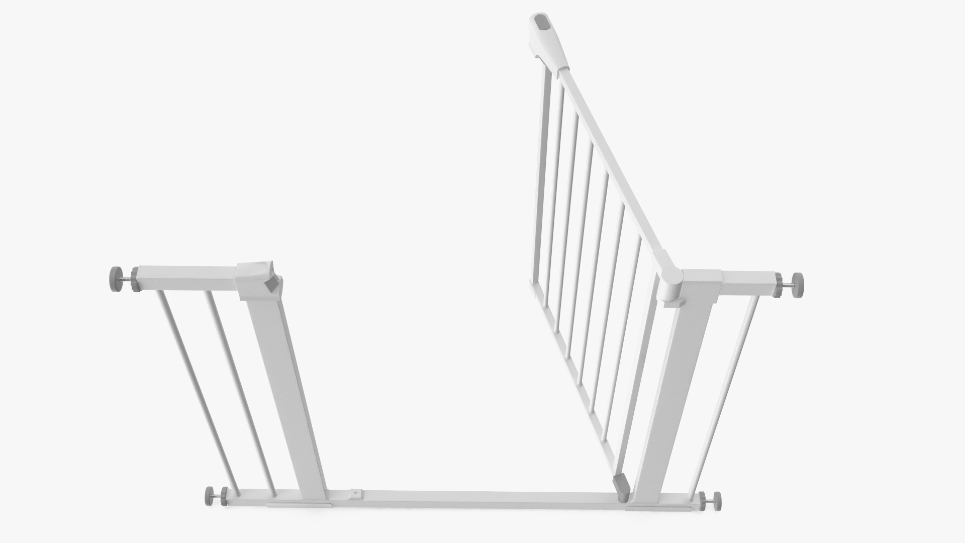 Metal Baby Gate with White Plastic Pattern 3D