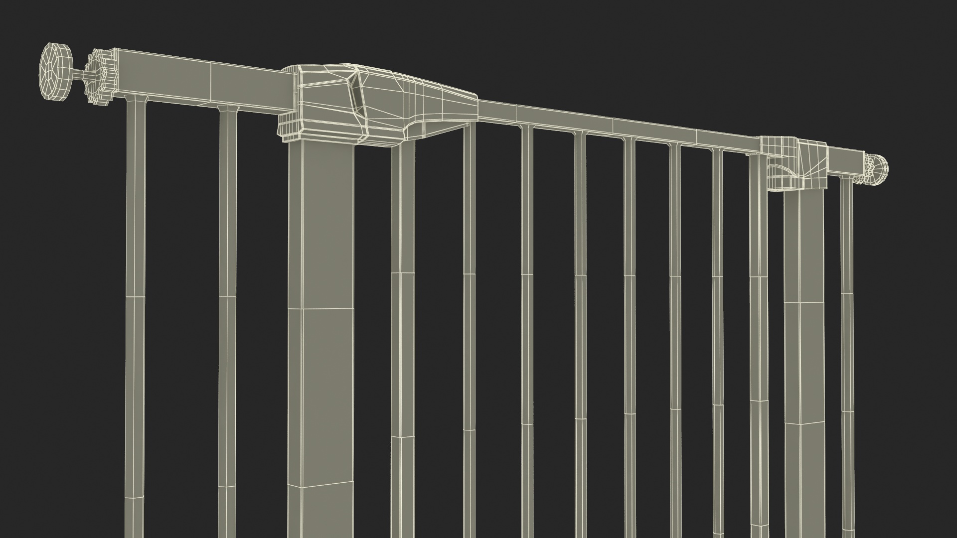 Metal Baby Gate with White Plastic Pattern 3D