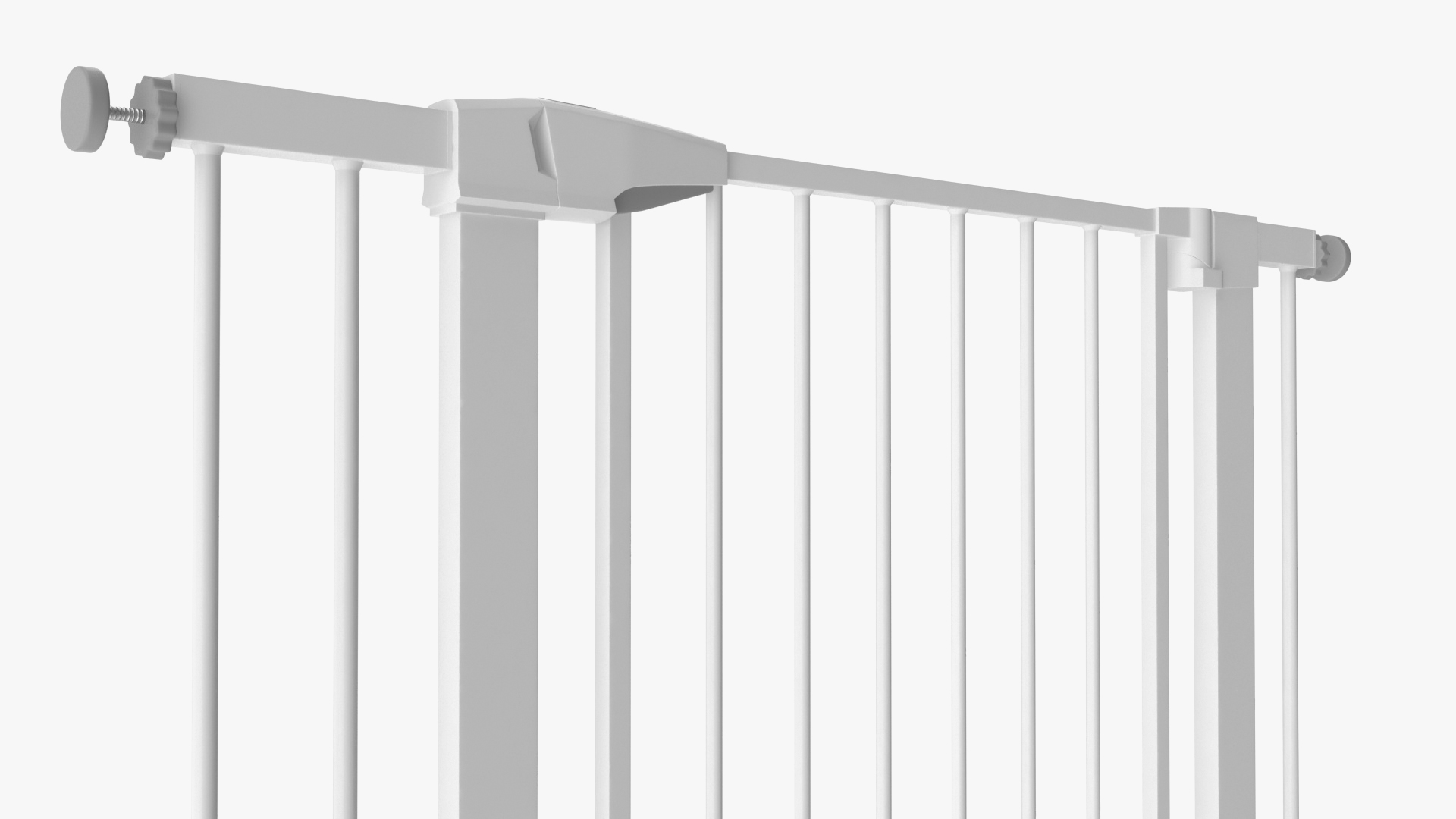 Metal Baby Gate with White Plastic Pattern 3D