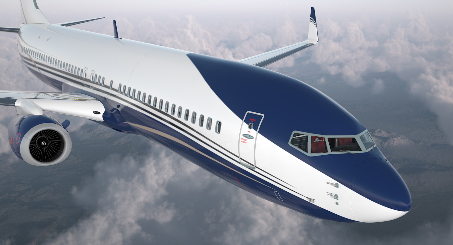 3D Boeing 737 900 with Interior Generic Rigged model