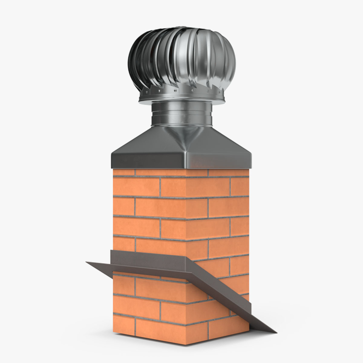 Masonry Chimney with Spherical Cowl Corner Base, view 2