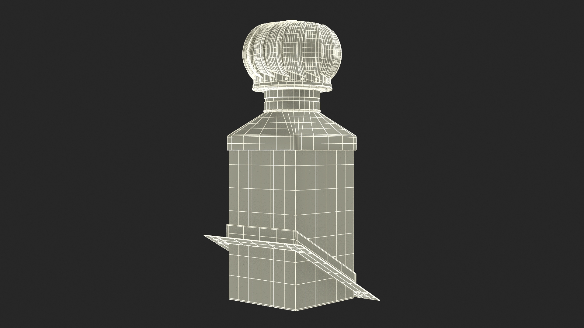 Masonry Chimney with Spherical Cowl Corner Base 3D