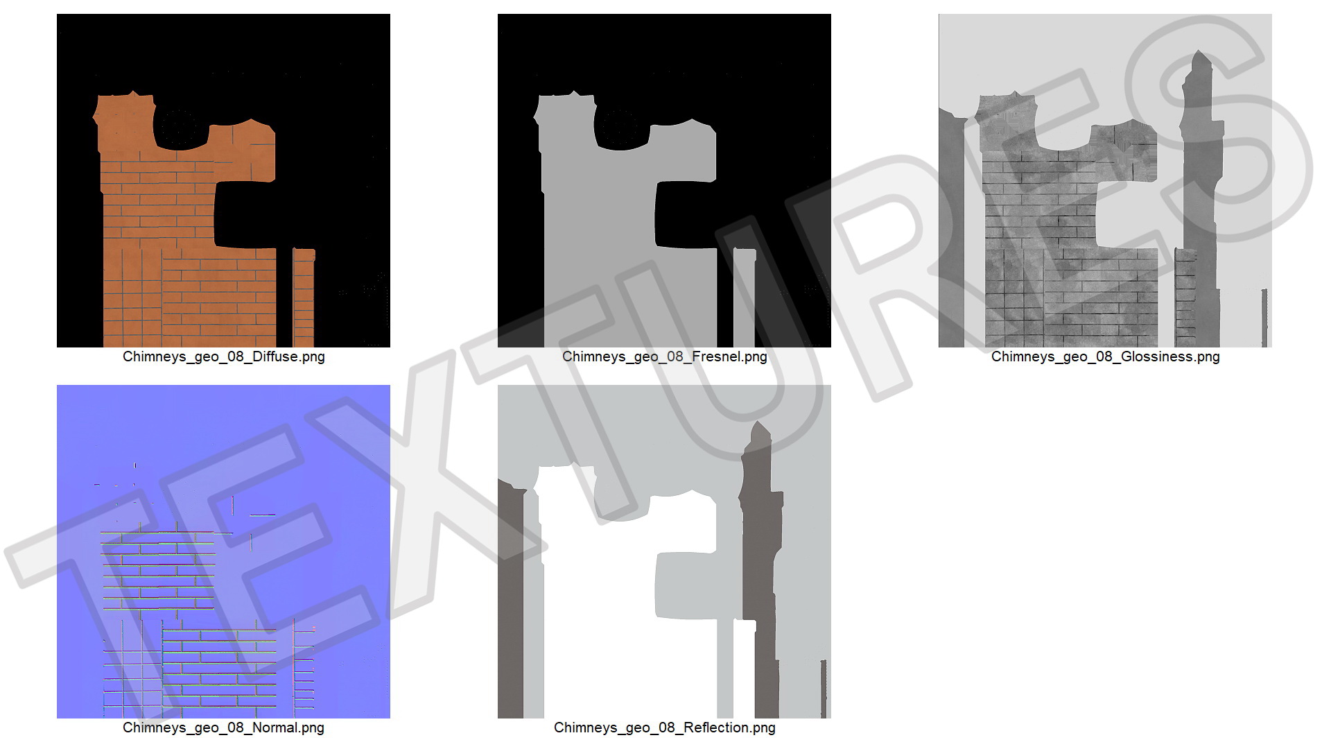 Masonry Chimney with Spherical Cowl Corner Base 3D