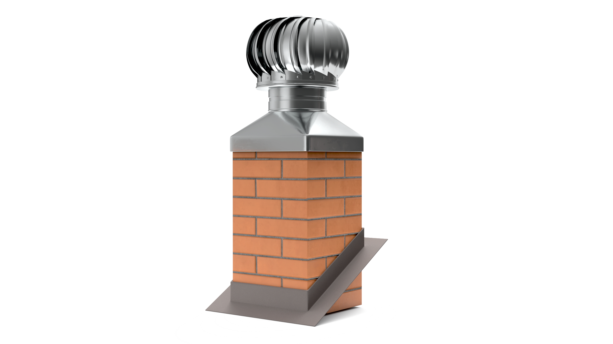 Masonry Chimney with Spherical Cowl Corner Base 3D