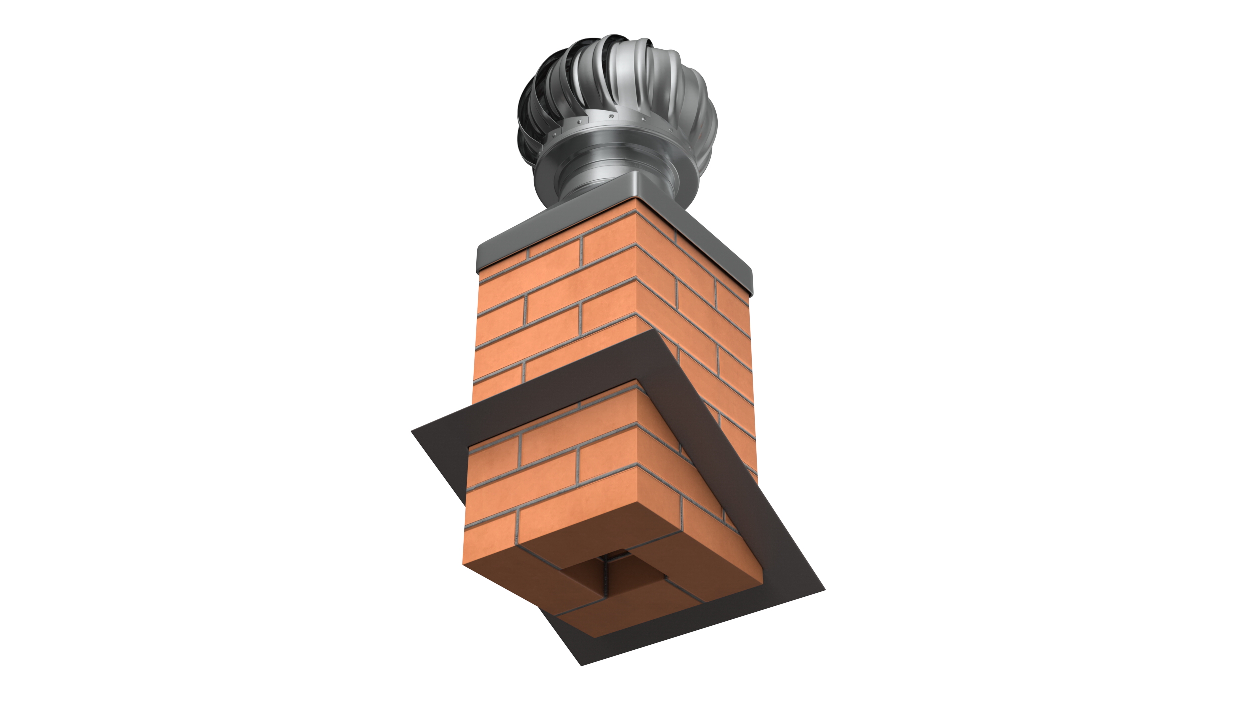 Masonry Chimney with Spherical Cowl Corner Base 3D