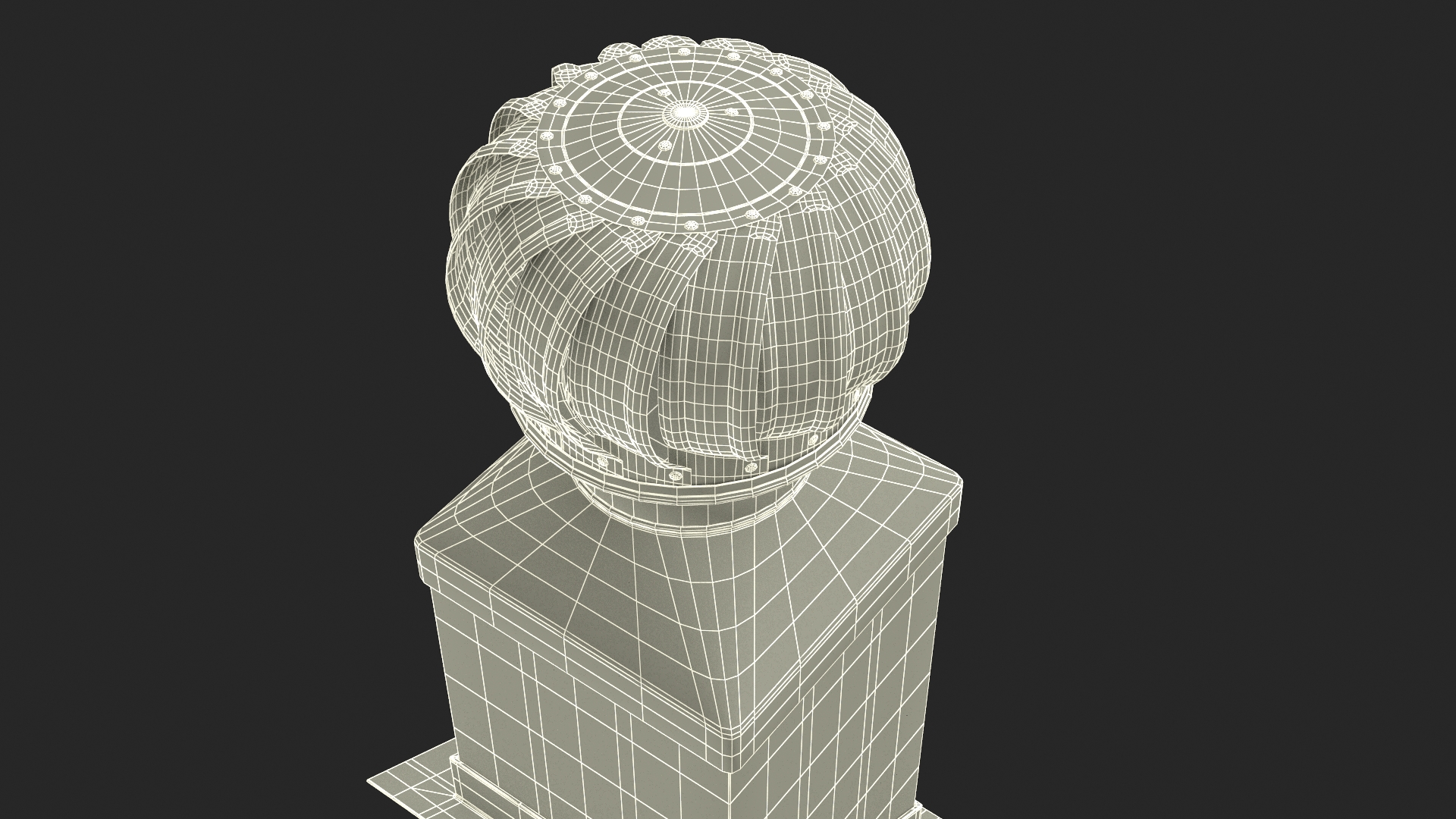 Masonry Chimney with Spherical Cowl Corner Base 3D