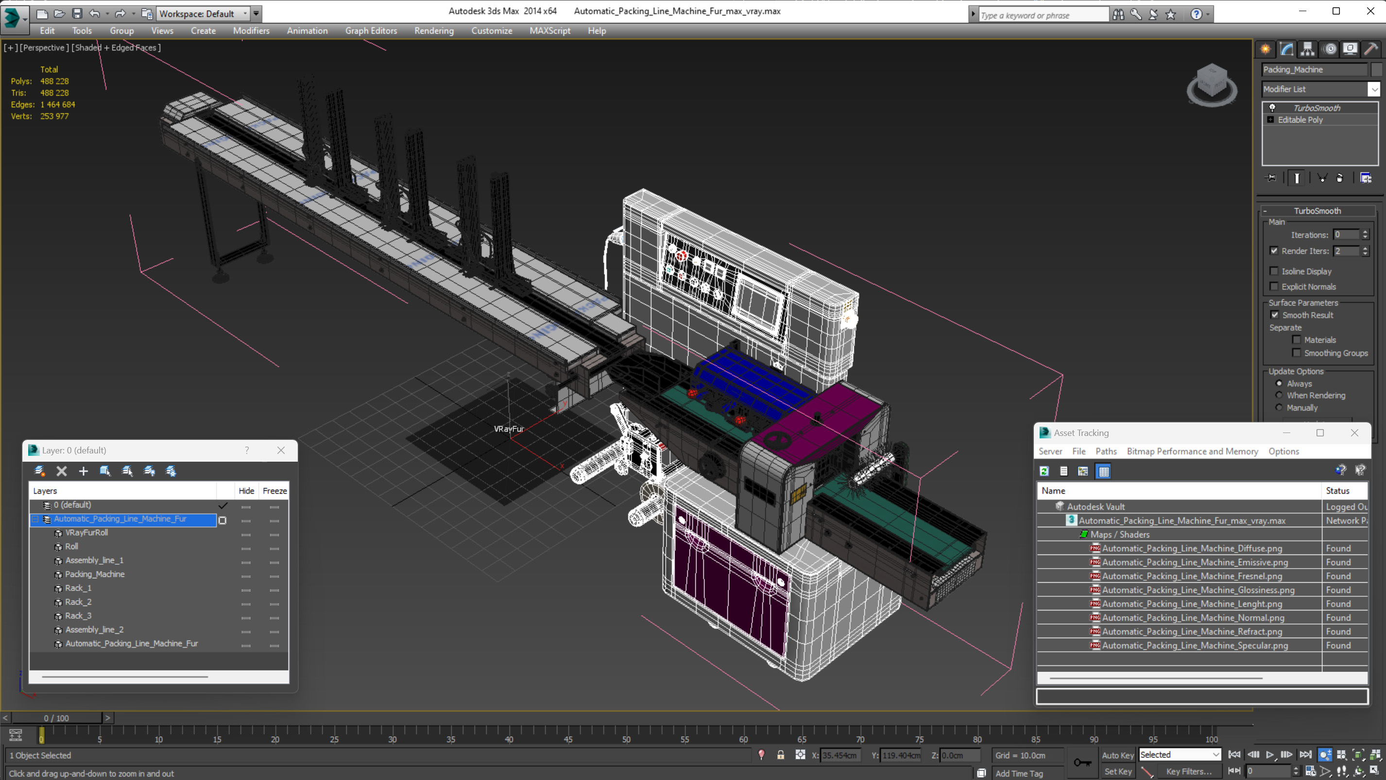 Automatic Packing Line Machine Fur 3D model