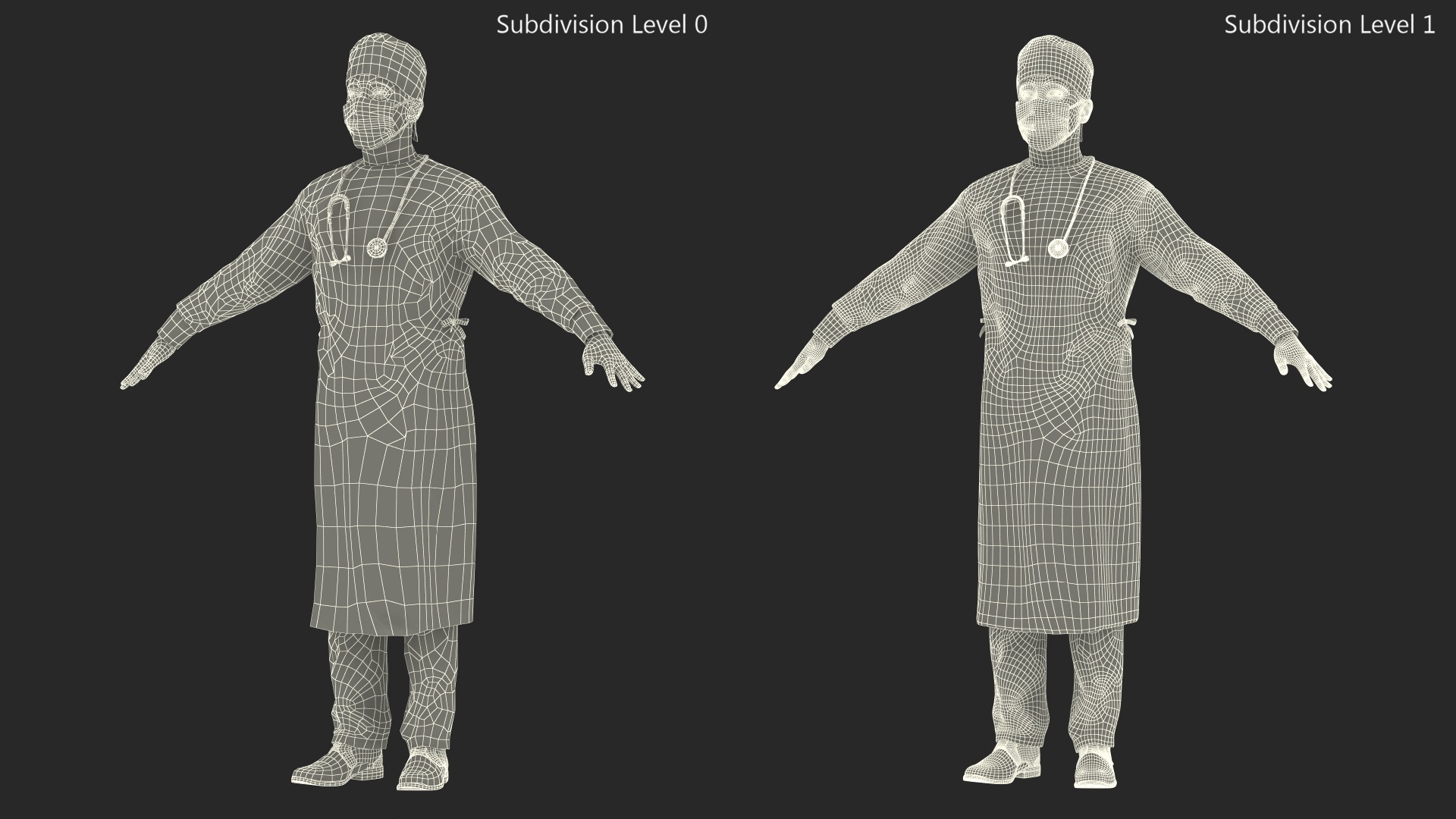 3D model Male Surgeon In Mask