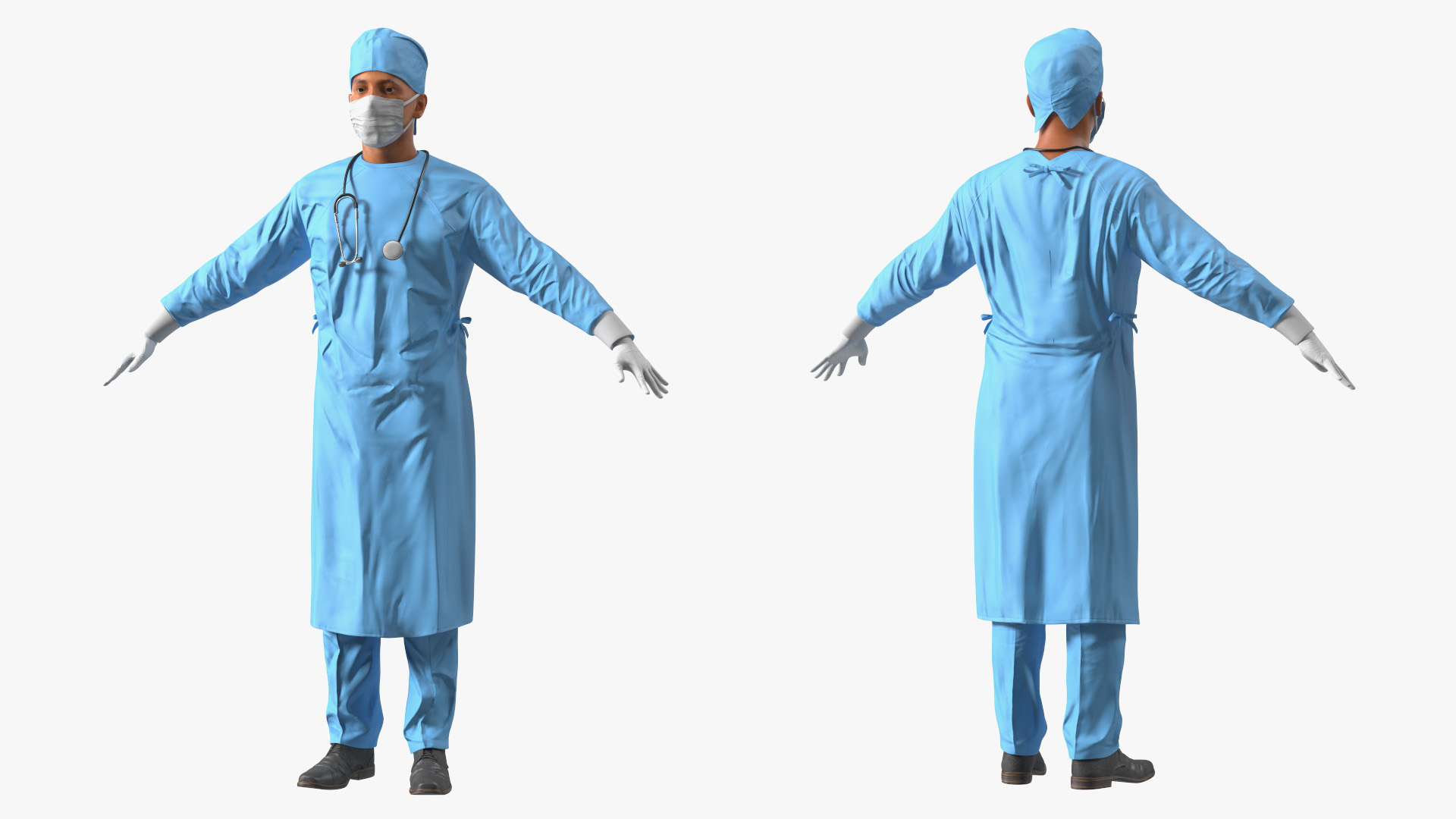3D model Male Surgeon In Mask