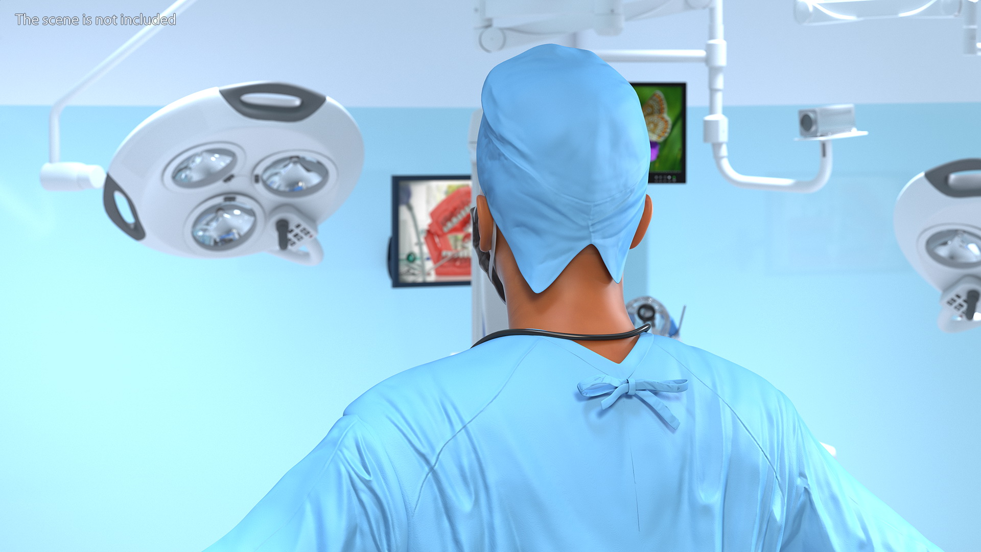 3D model Male Surgeon In Mask