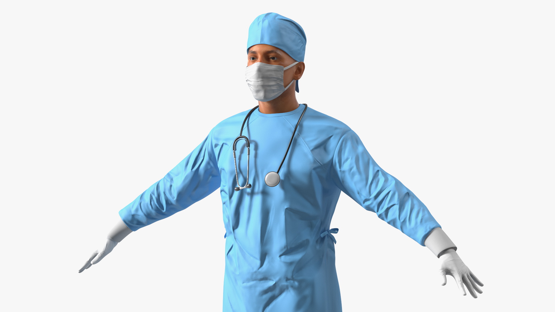 3D model Male Surgeon In Mask