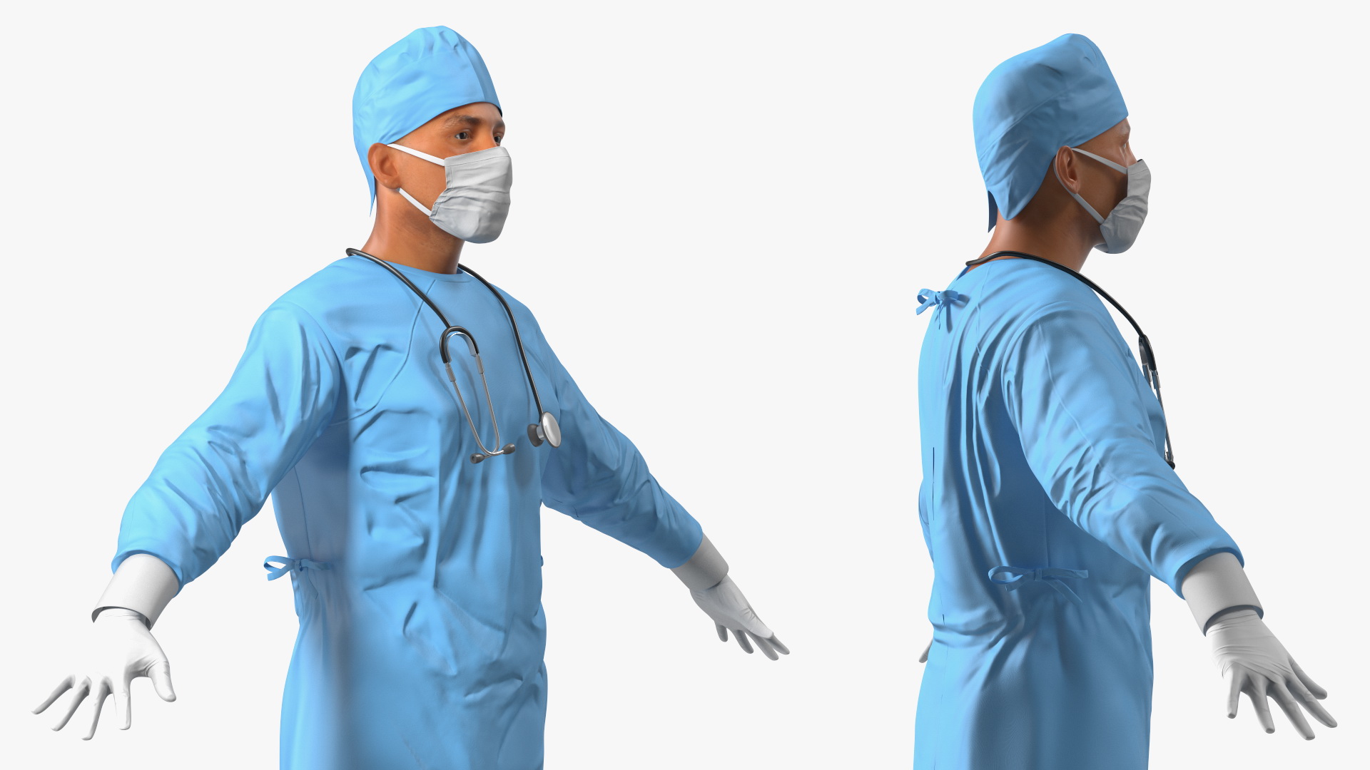 3D model Male Surgeon In Mask