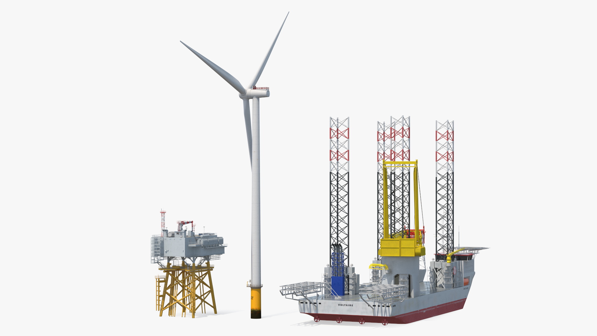 3D Voltaire Jack Up Vessels Offshore Wind Farm Installation