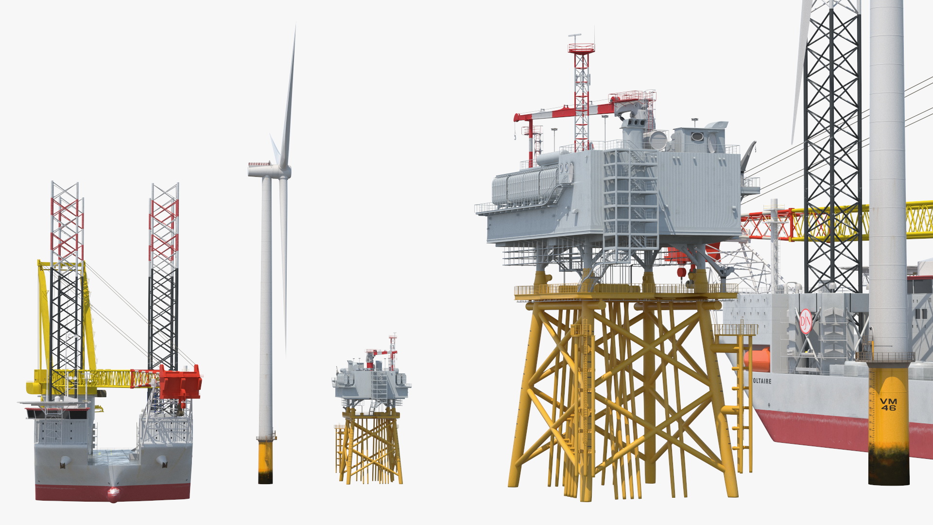 3D Voltaire Jack Up Vessels Offshore Wind Farm Installation