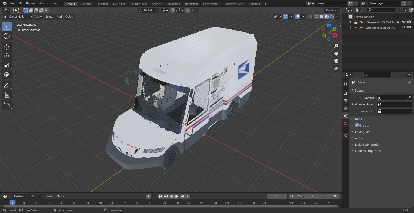 Next Generation US Mail Truck 3D model
