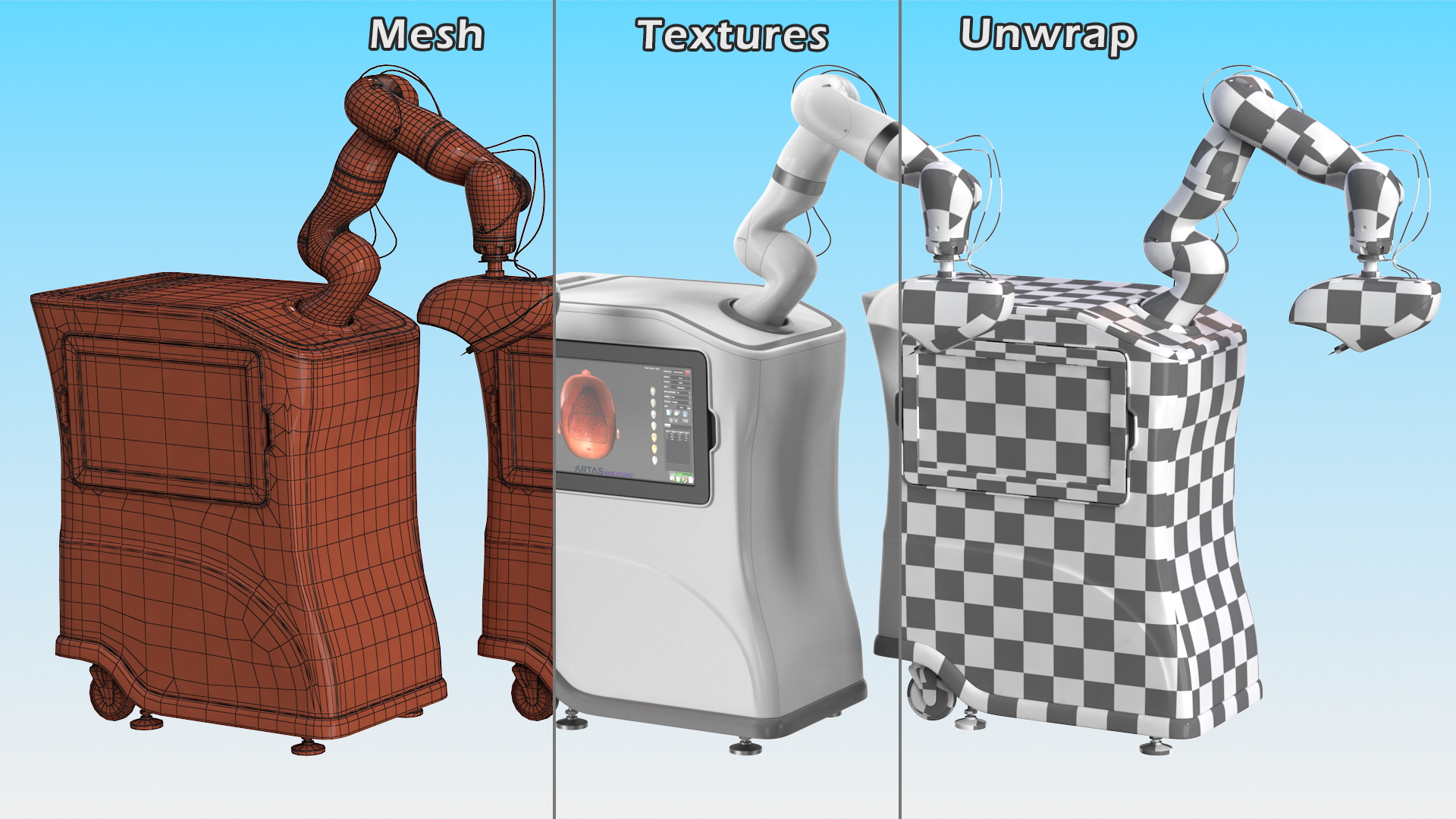 3D ARTAS Robotic Hair Restoration Rigged for Maya