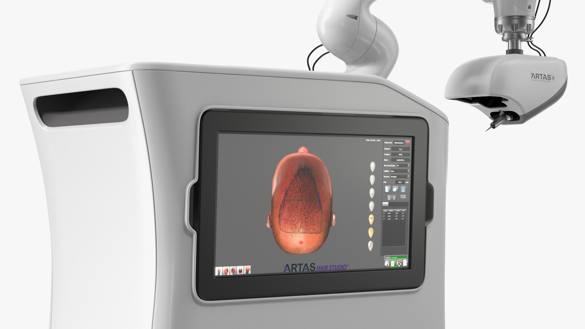3D ARTAS Robotic Hair Restoration Rigged for Maya