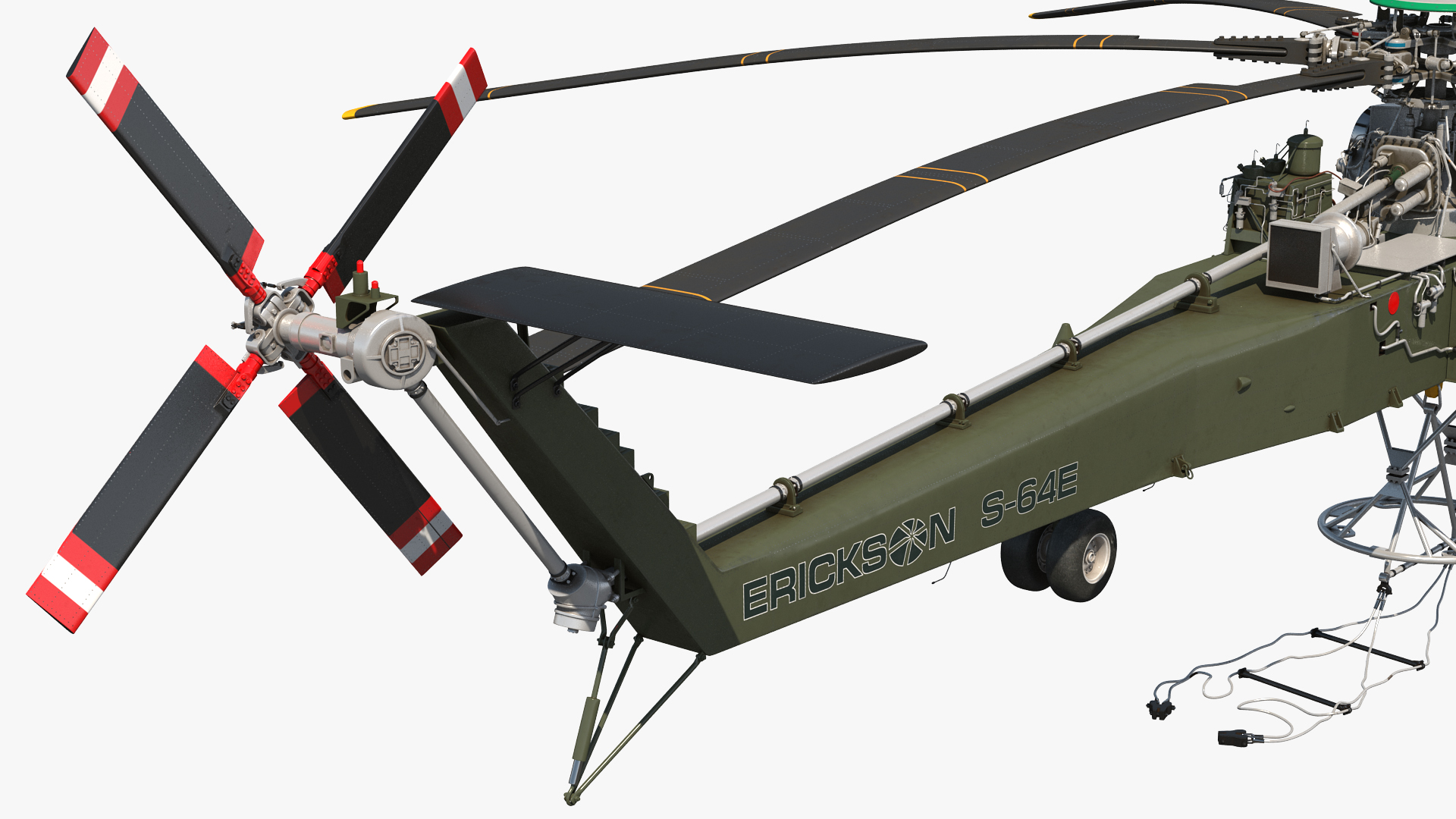 3D model Cargo Helicopter Sikorsky S-64 Skycrane Green