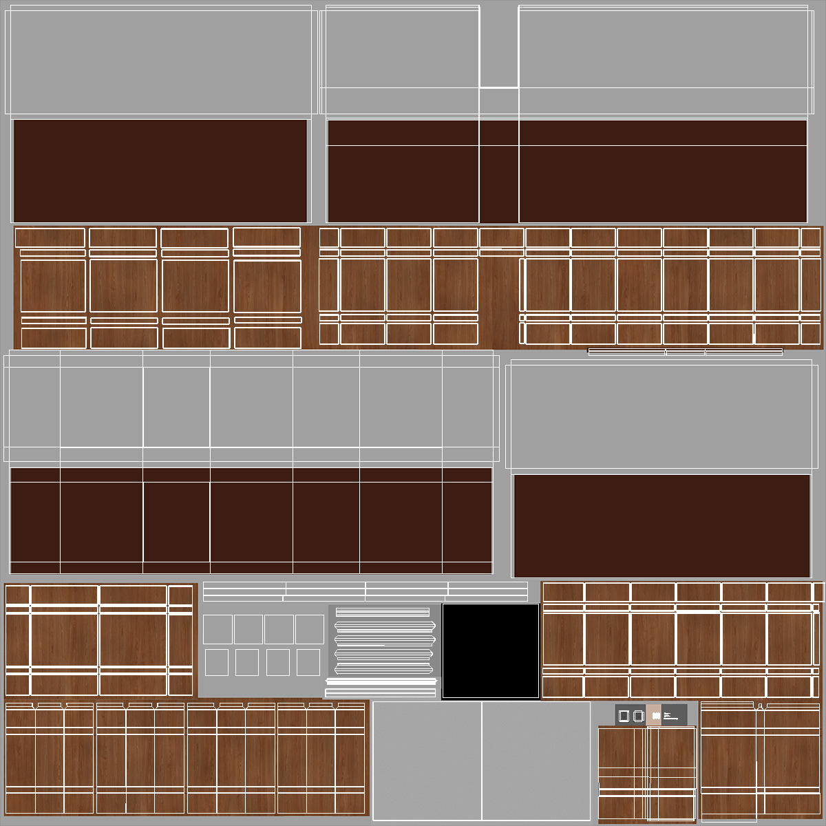 3D Meeting Room Wooden With Filling Light model