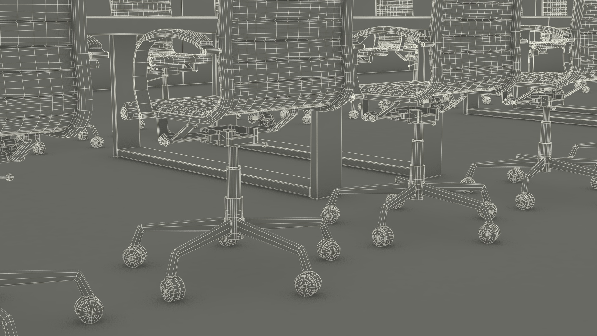 3D Meeting Room Wooden With Filling Light model
