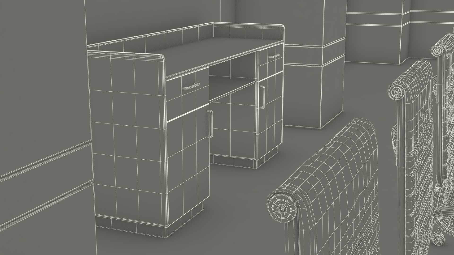 3D Meeting Room Wooden With Filling Light model