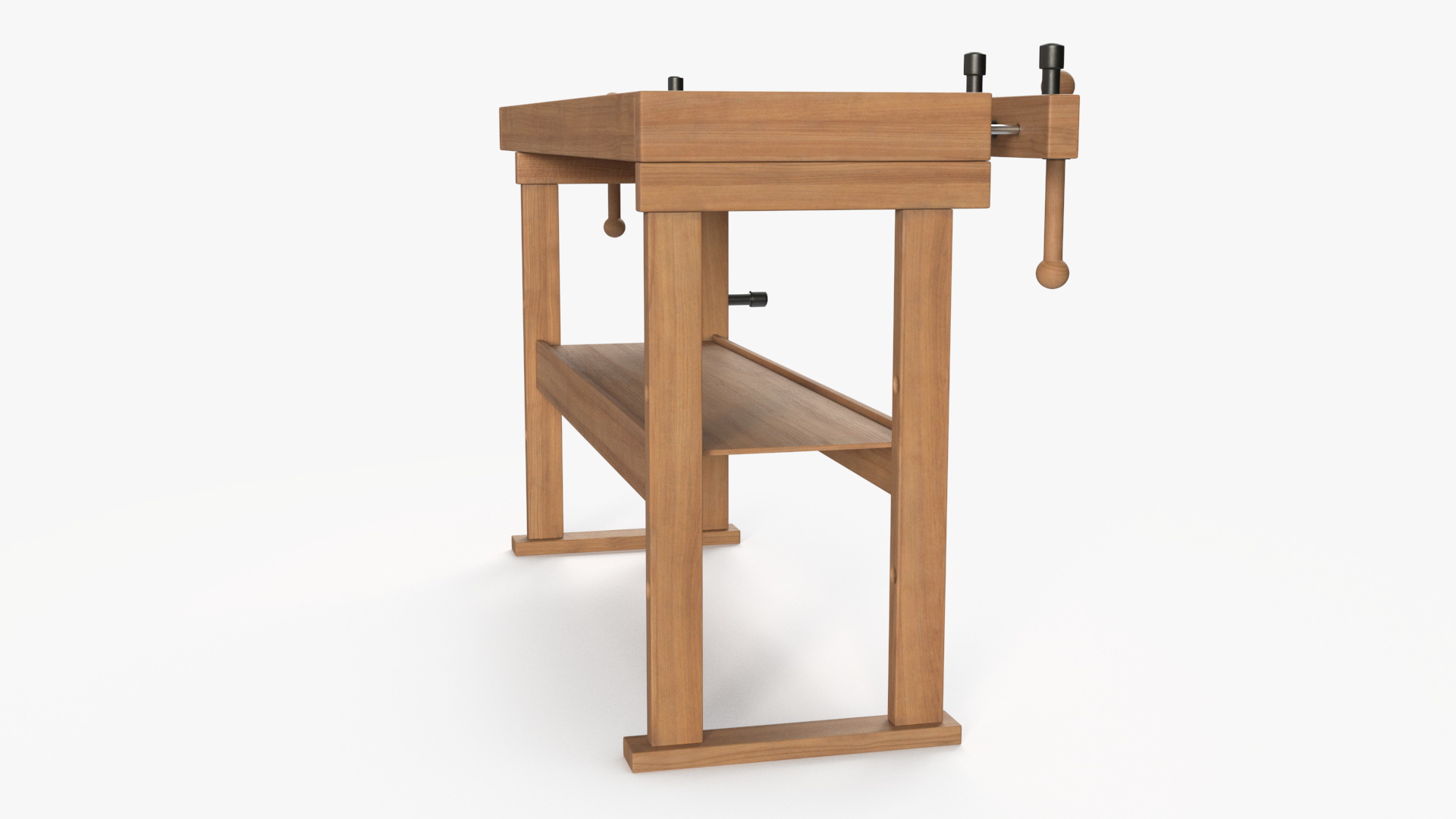 3D Oak Carpentry Workbench model