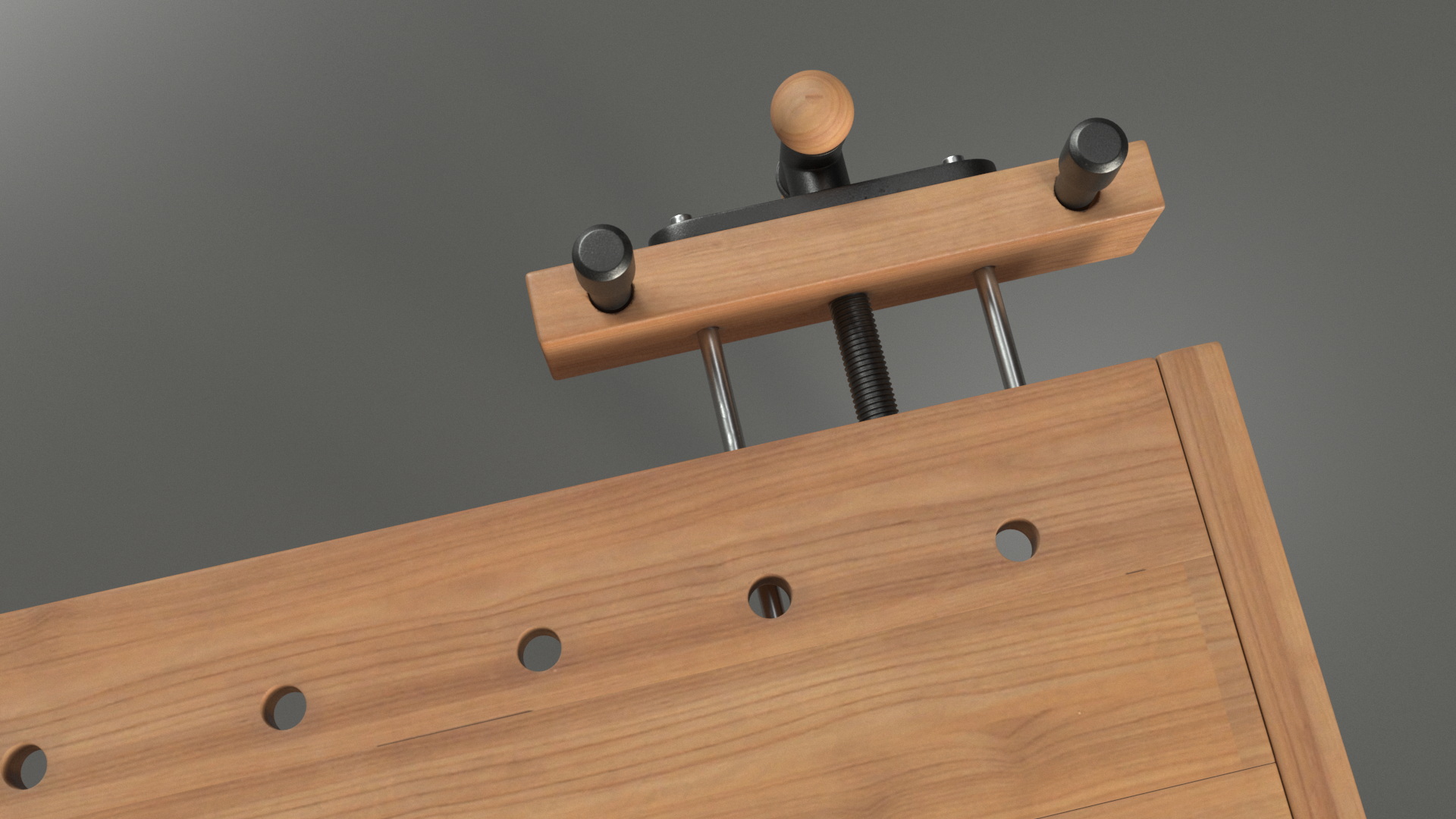 3D Oak Carpentry Workbench model