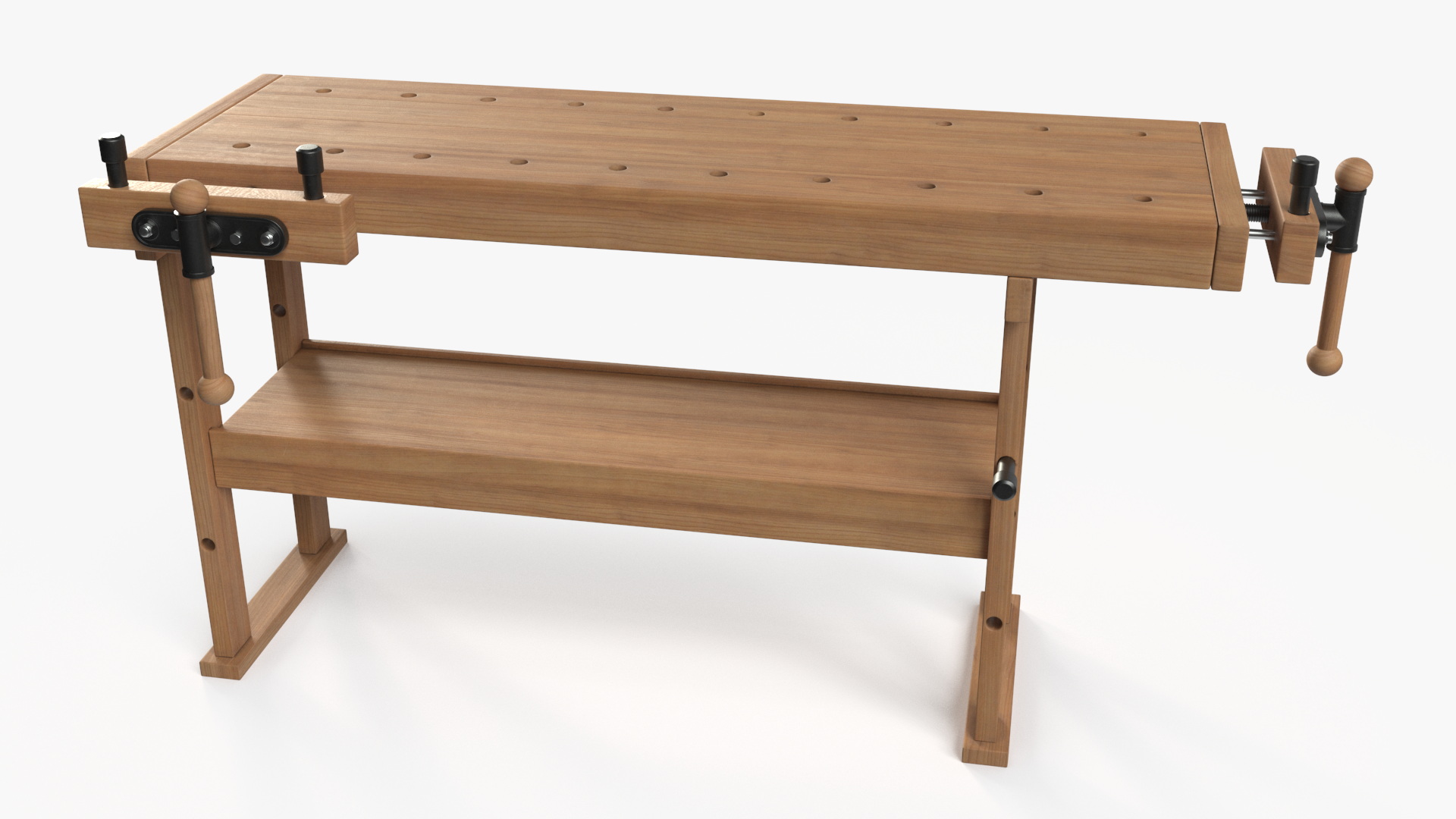 3D Oak Carpentry Workbench model