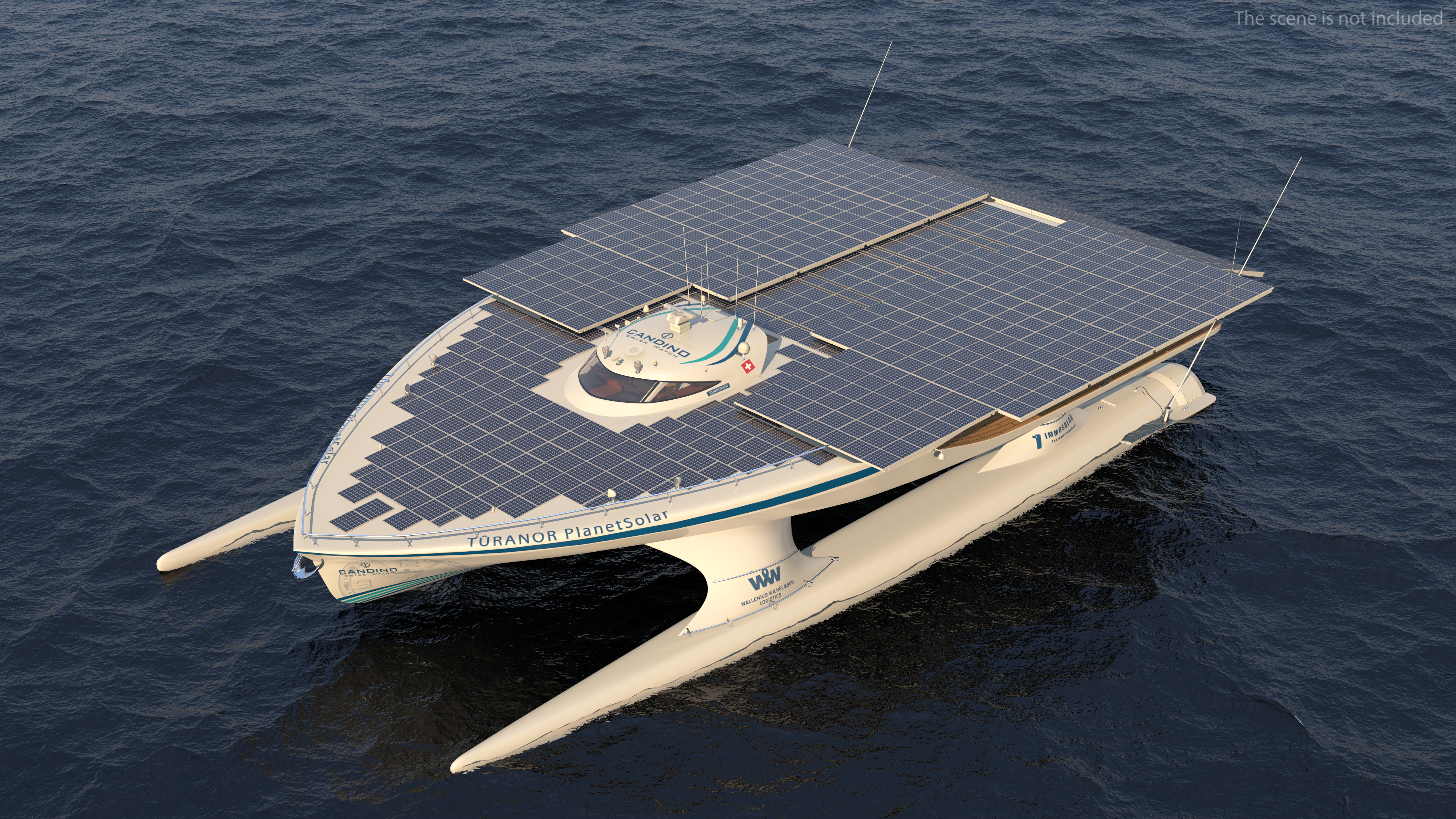 Electric Yacht PlanetSolar Rigged for Maya 3D