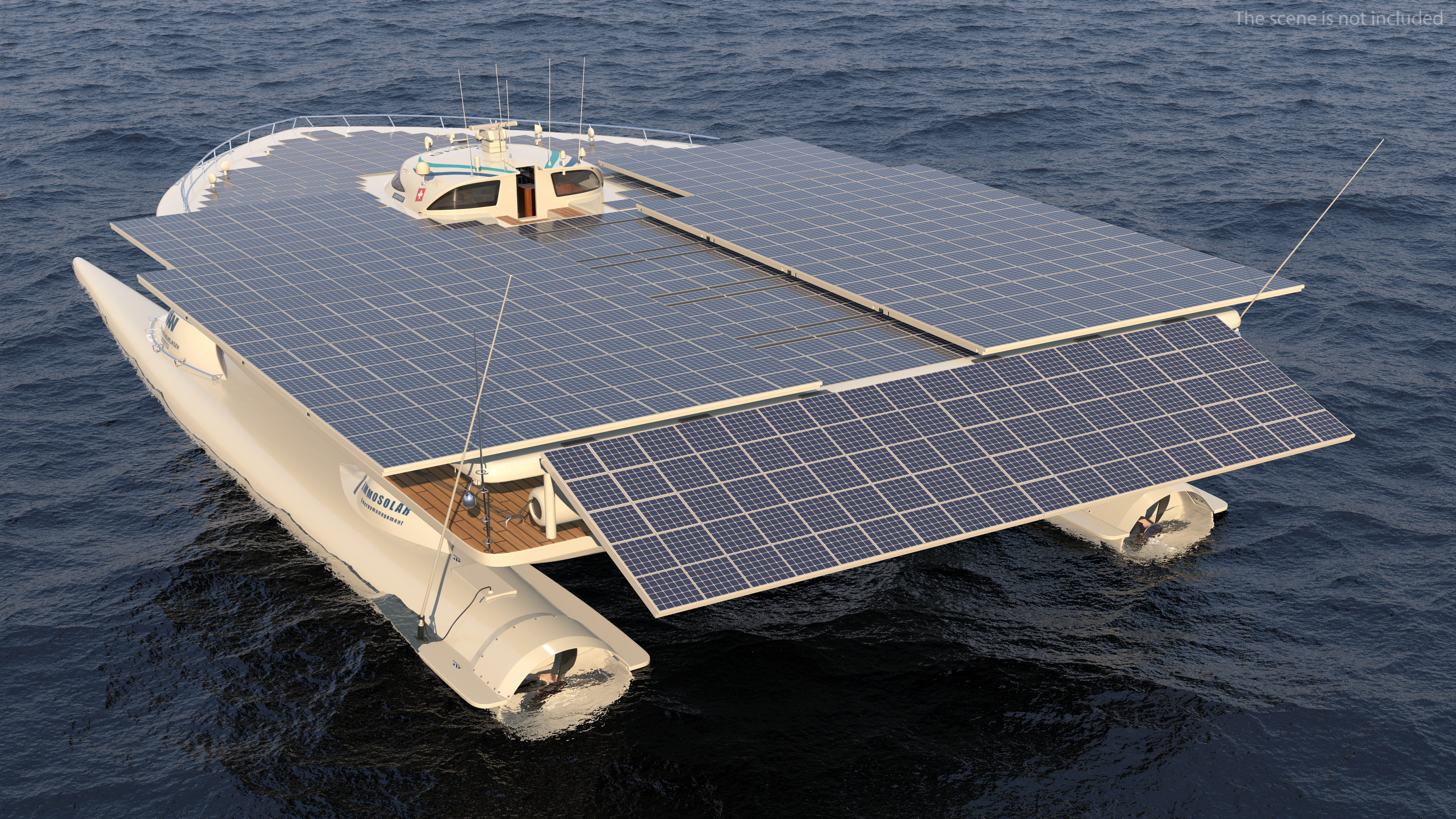 Electric Yacht PlanetSolar Rigged for Maya 3D