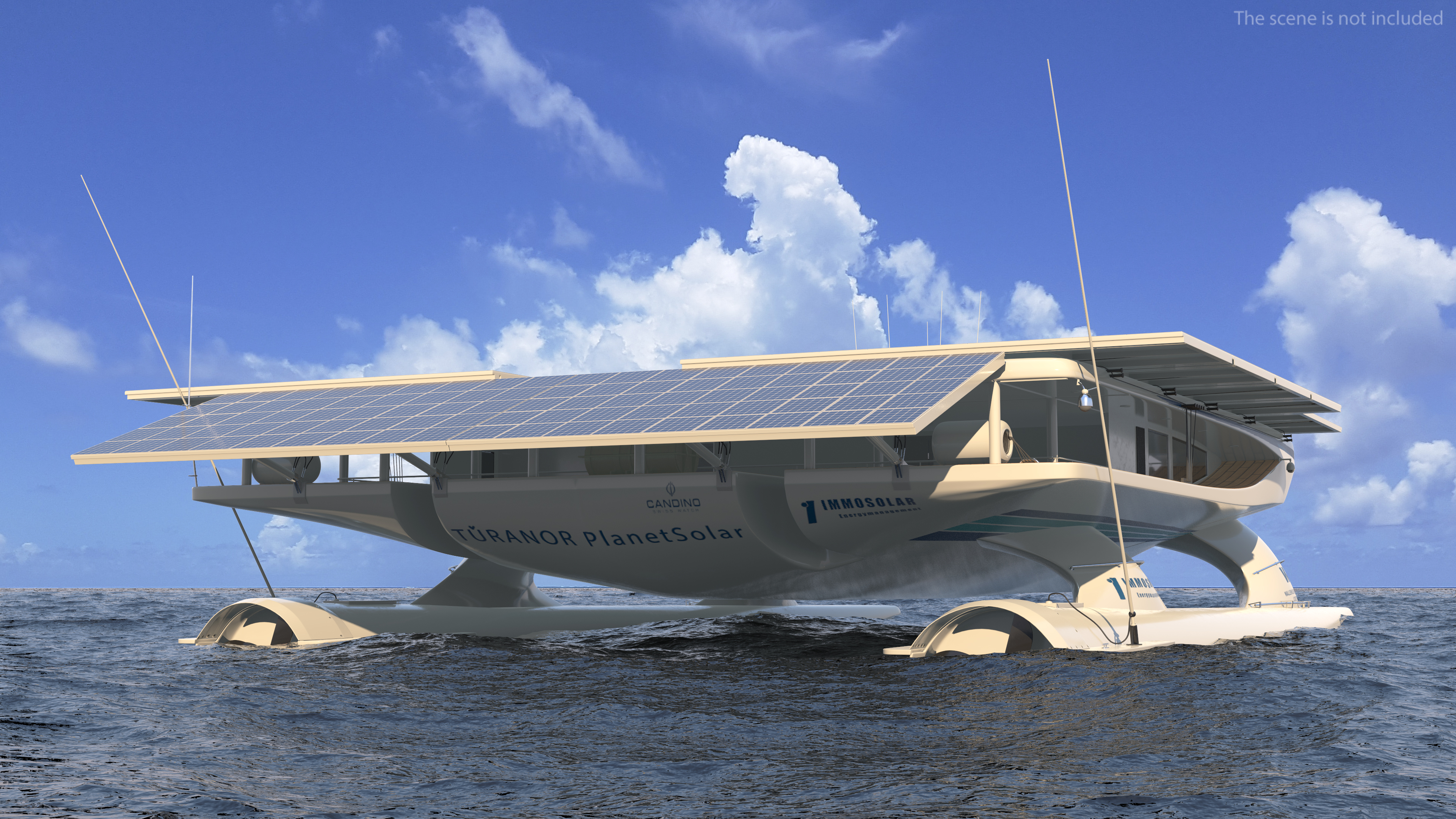 Electric Yacht PlanetSolar Rigged for Maya 3D